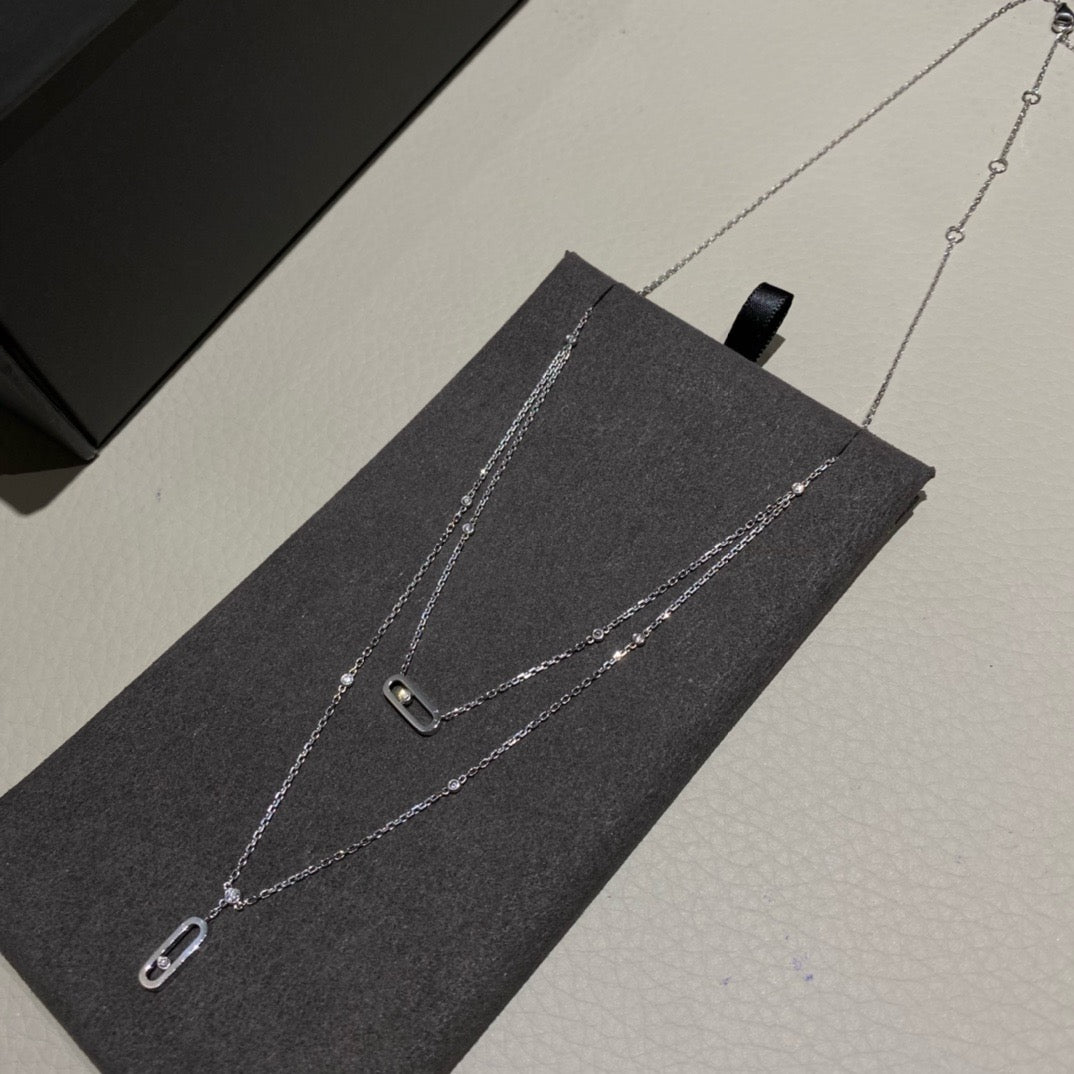 سلسال ميسيكا ذهب عيار 18 , الوزن 4.6 جرام الماس vvs