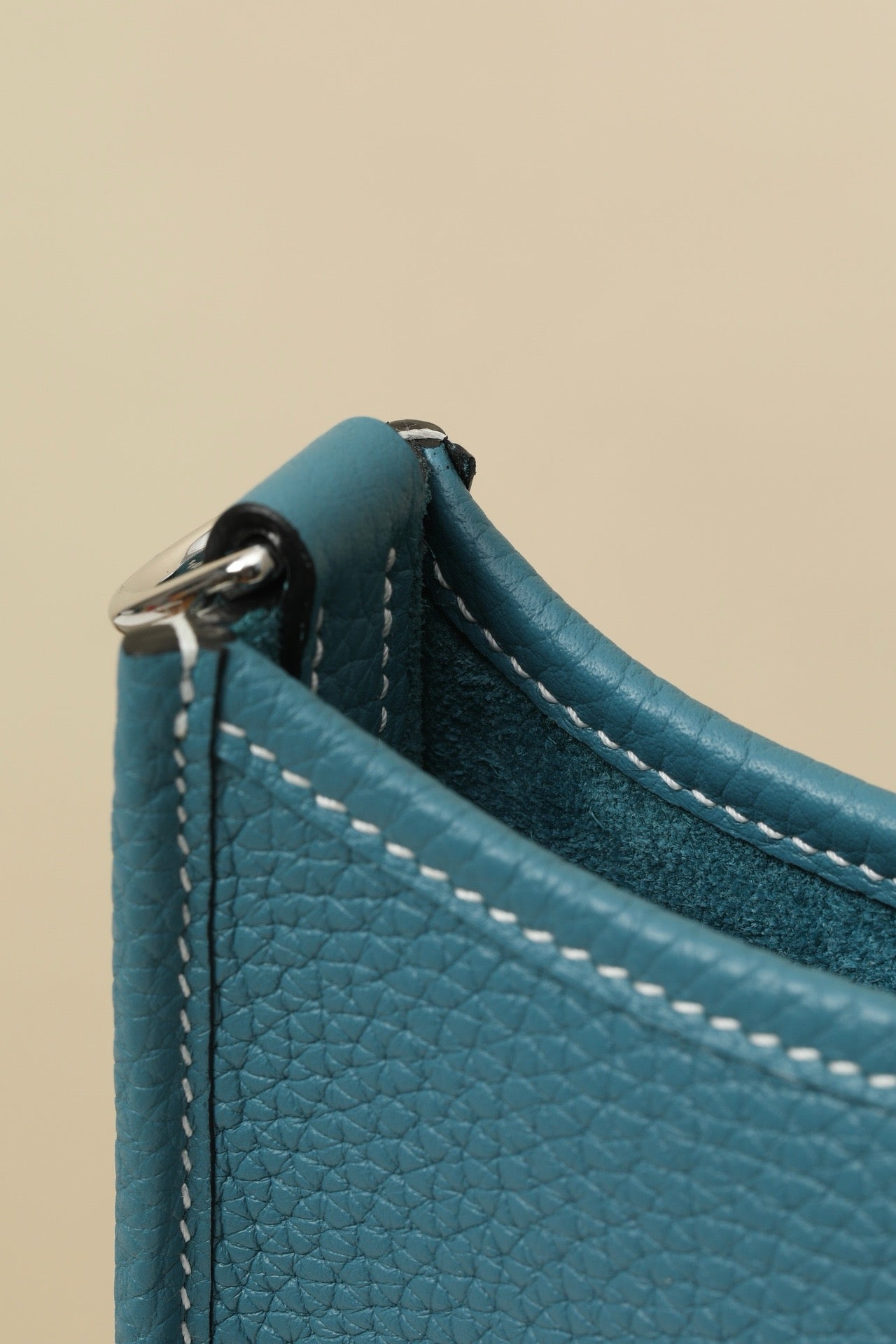 YF16 D2 New Denim Blue Clemence bull leather crossbody bag  , PHW #4429