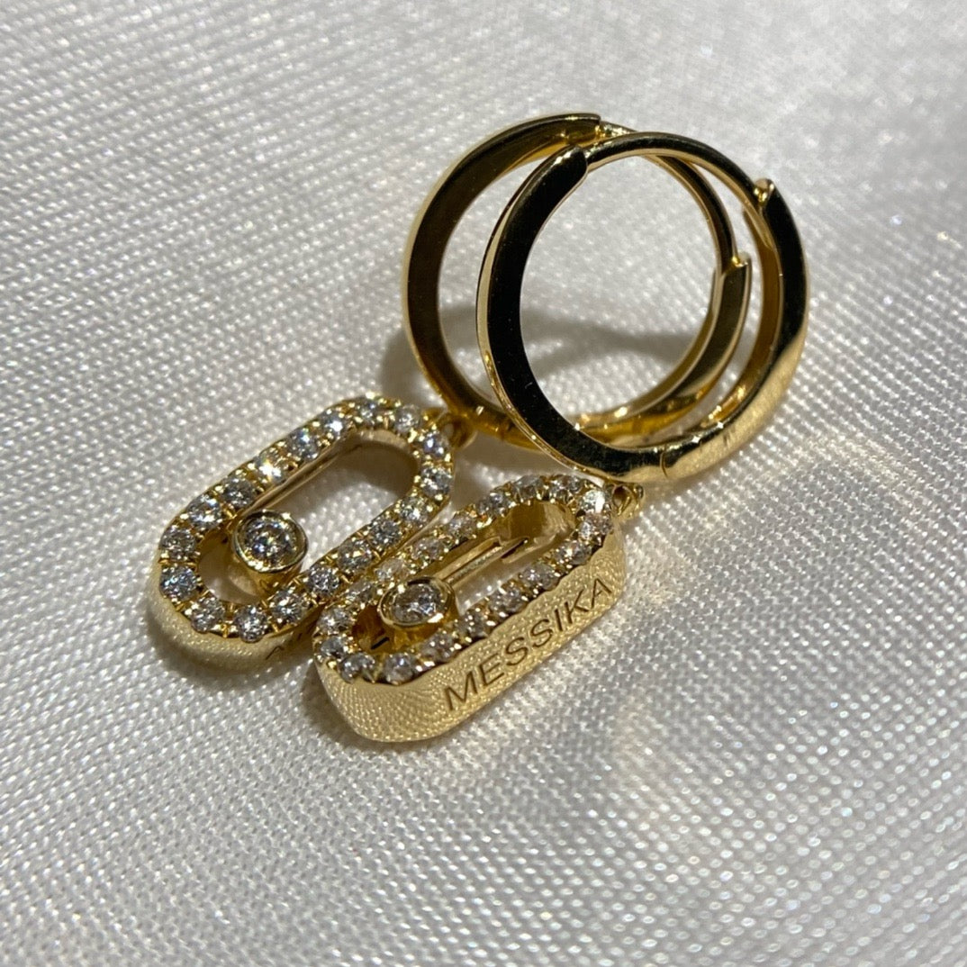 ميسيكا اقراط ذهب عيار 18 , 1.8  جرام , الماس vvs