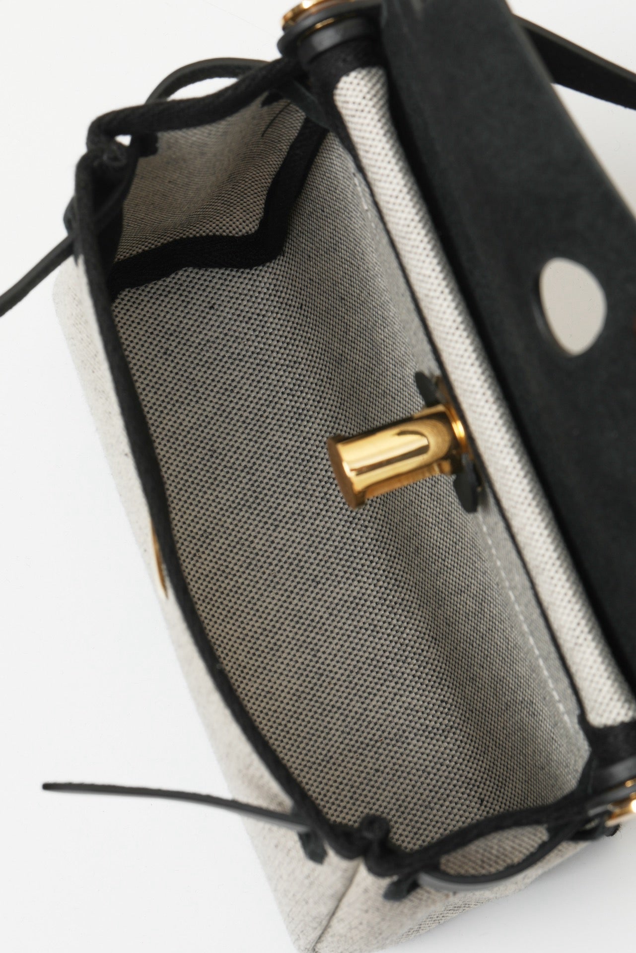 HB20 CK89 Black H Viking Canvas and Hunter Leather Shoulder Bag GHW #4630