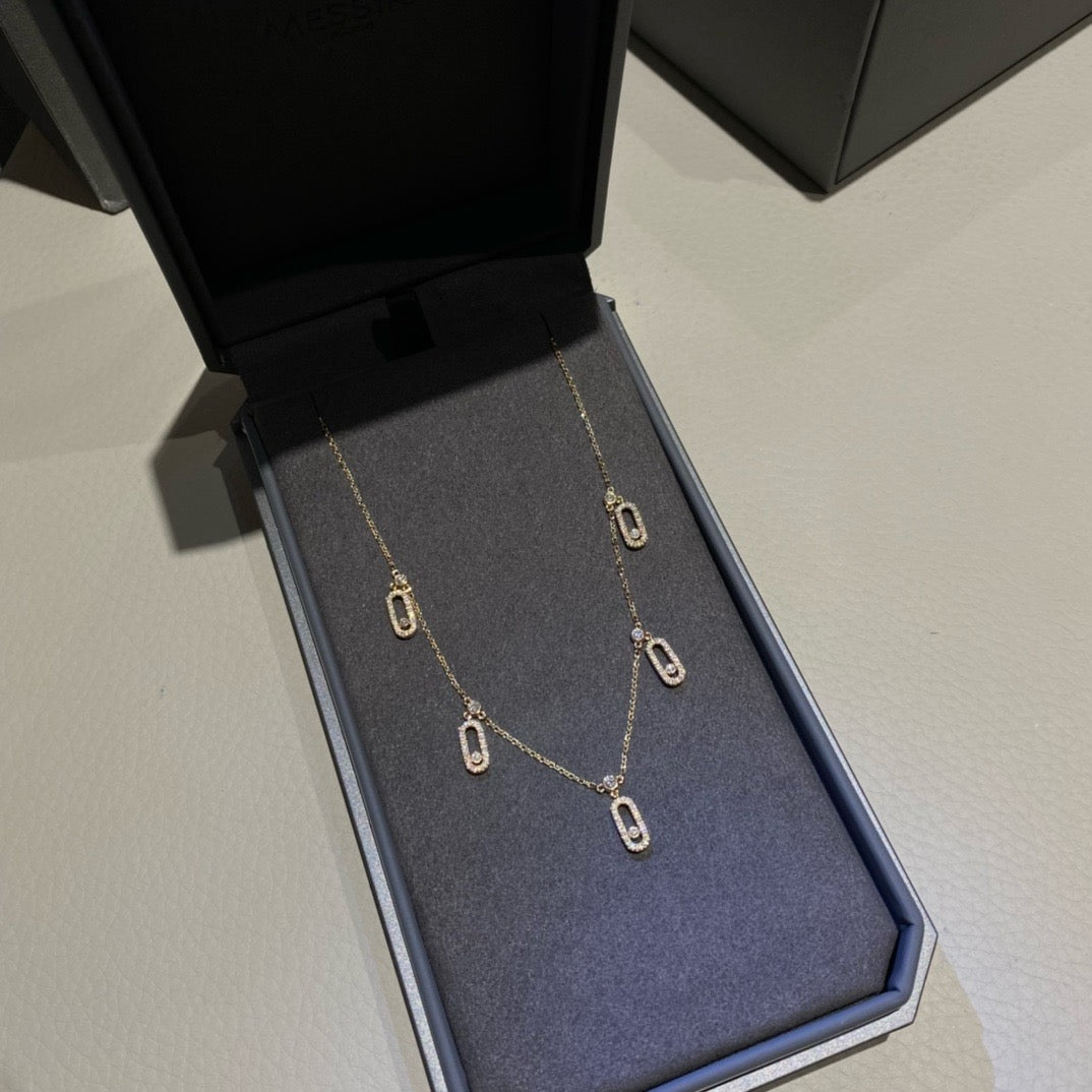 سلسال ميسيكا ذهب عيار 18 , الوزن 6.5 جرام الماس vvs1