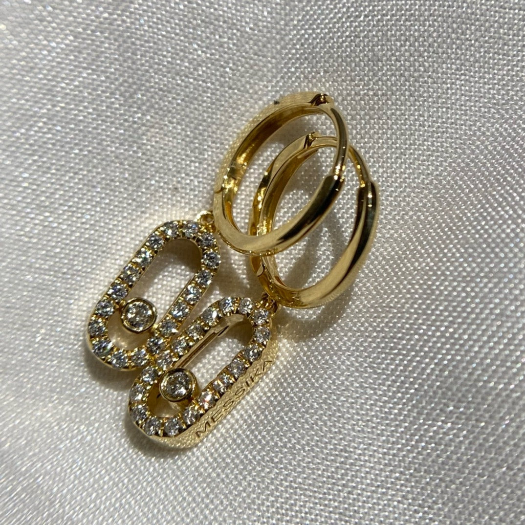 ميسيكا اقراط ذهب عيار 18 , 1.8  جرام , الماس vvs