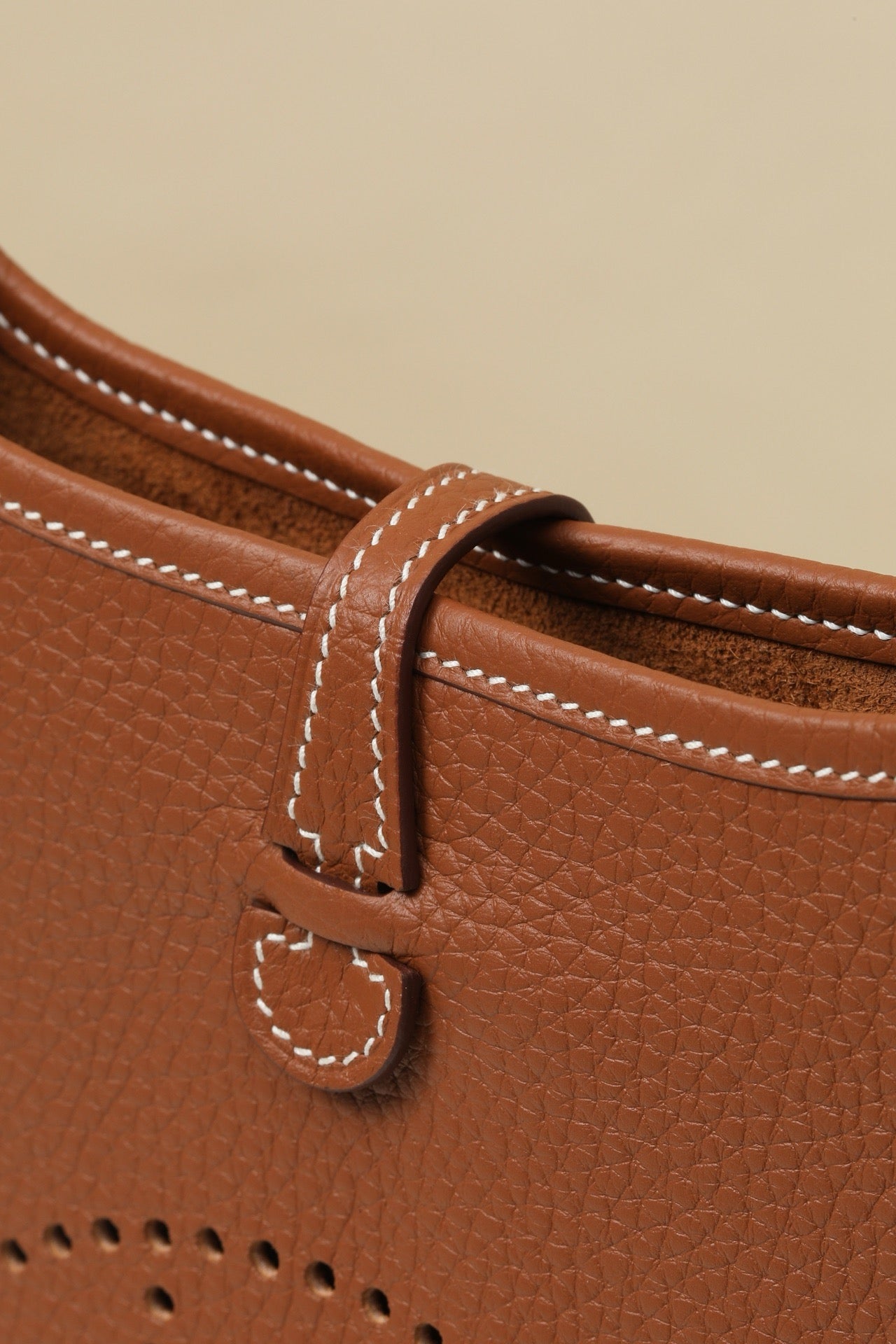 YF16 CK37 Gold Brown Clemence bull leather crossbody bag  , GHW #4455