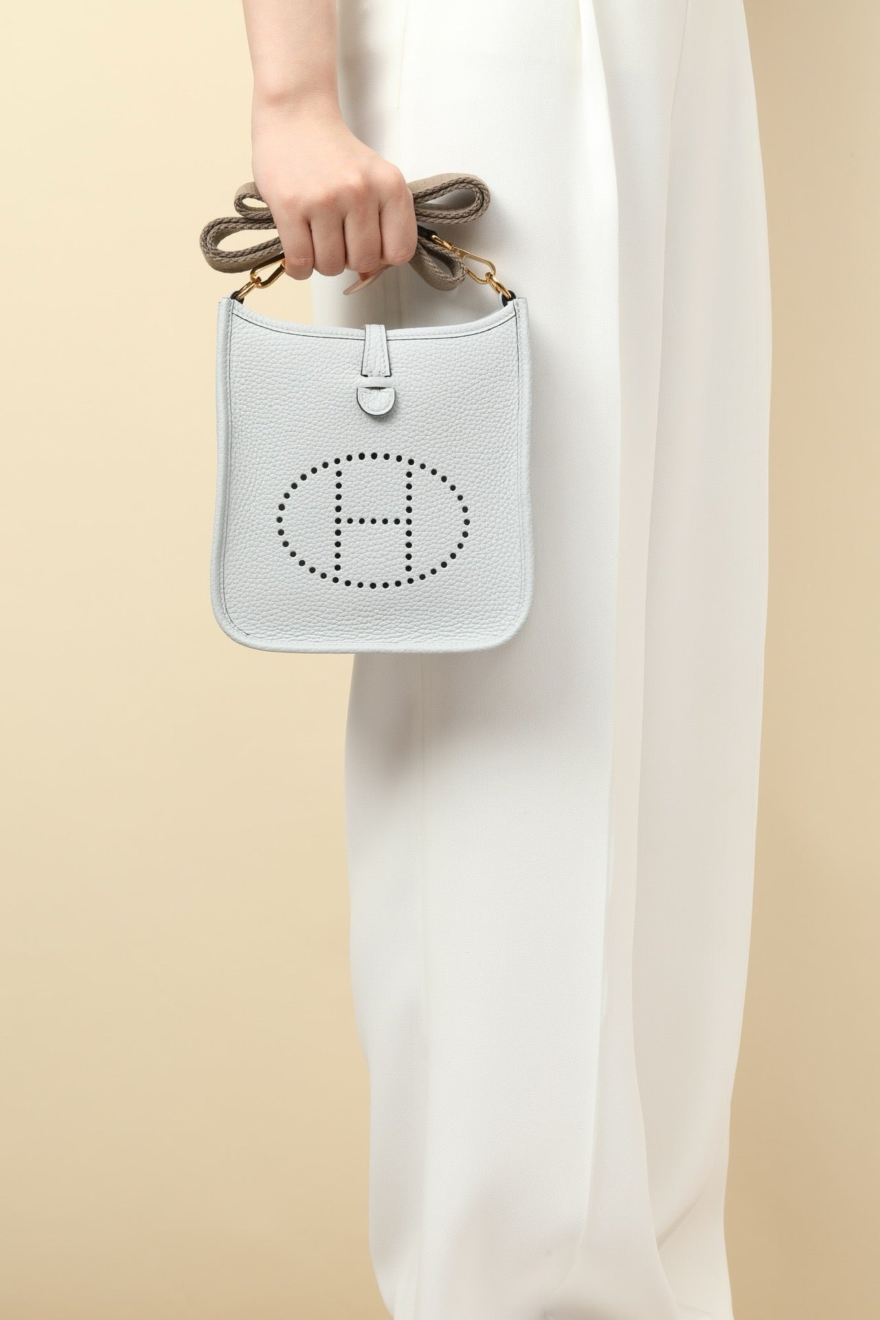 YF16 08 Holy Grail Blue ,Clemence bull leather crossbody bag  , GHW #4420