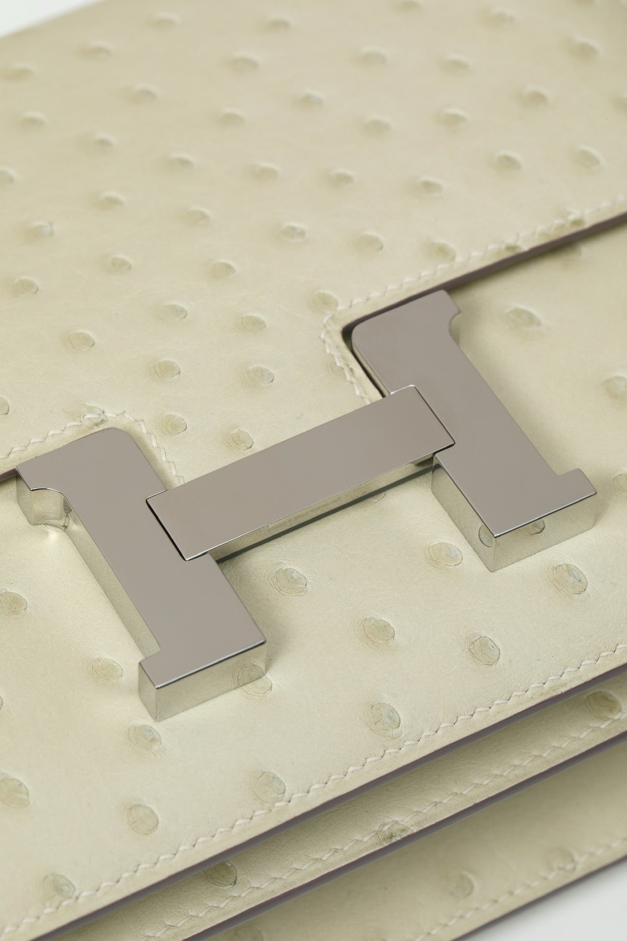 CJG24 ,  8L Glacier White  Ostrich leather  PHW #4381