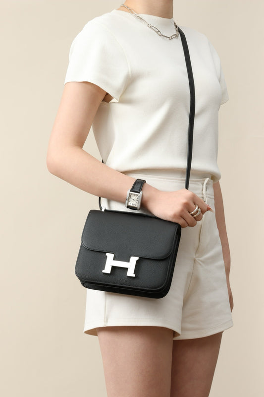 CJ19 19 cm , Black Epsom leather PHW #4295