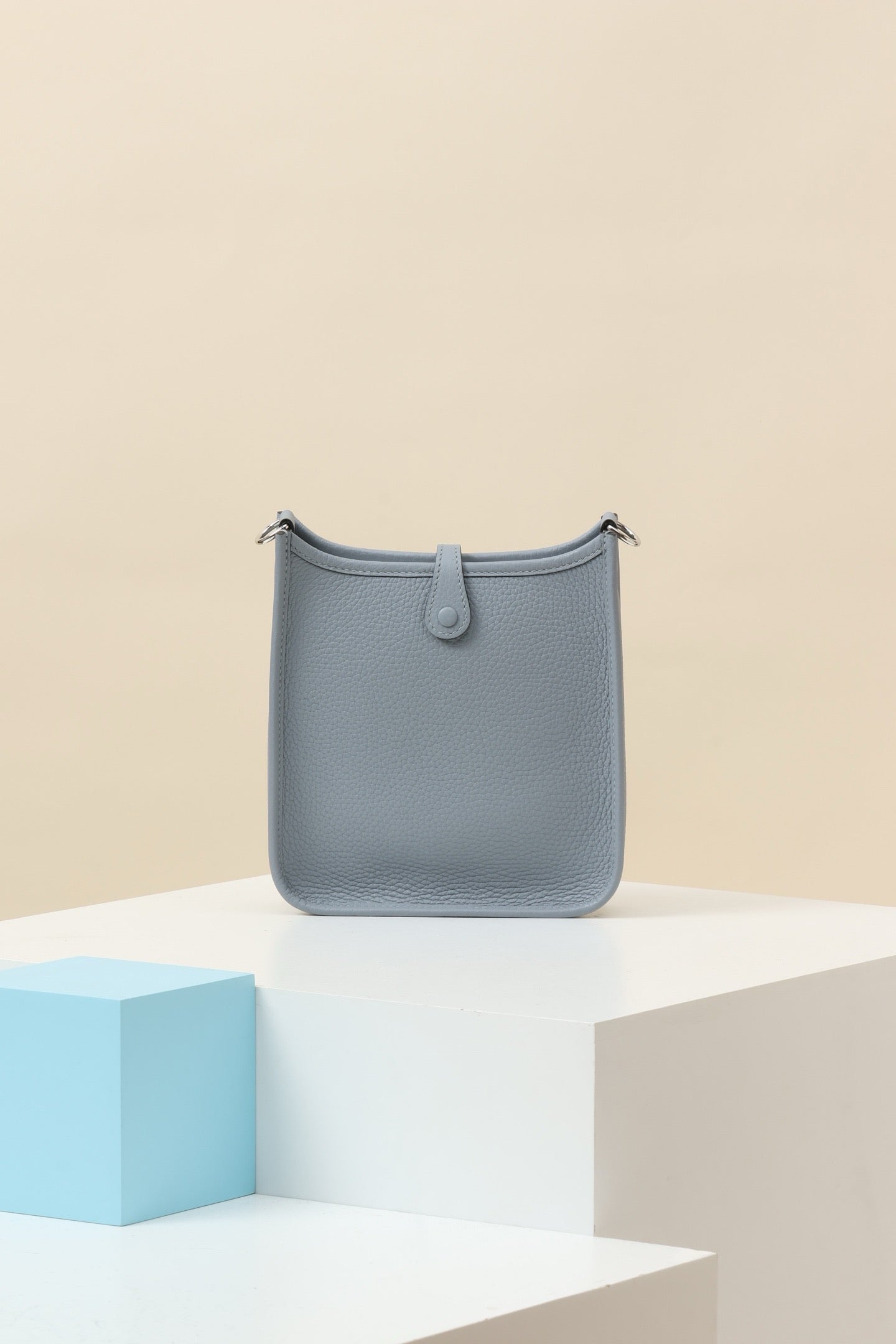 YF16 J7 Aegean Blue, Clemence bull leather crossbody bag  , PHW #4408