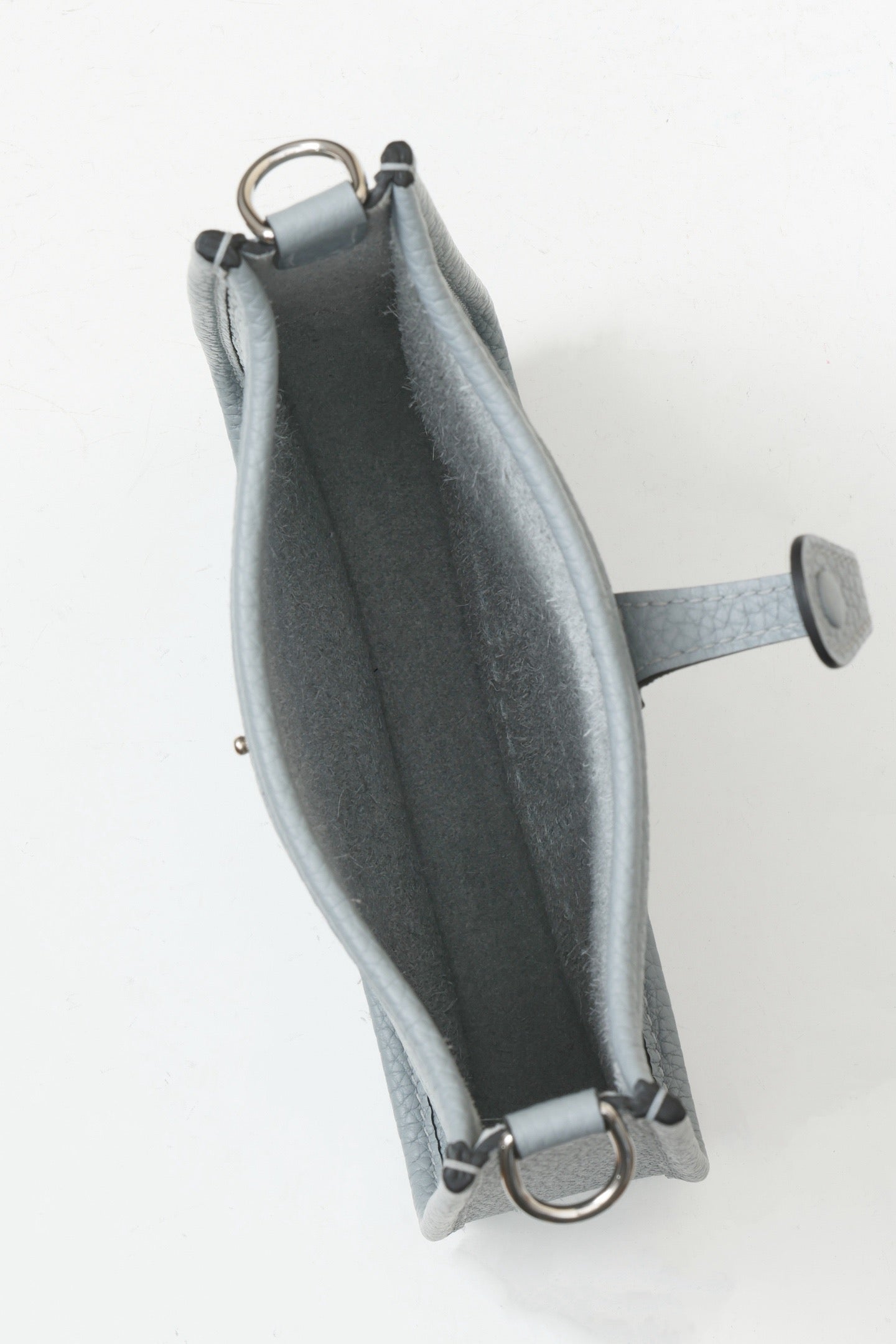 YF16 P0 Puppet Grey, Clemence bull leather crossbody bag  , PHW #4403