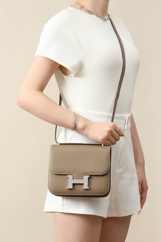 CJ19 19 cm , Elephant Grey Epsom leather PHW #4316