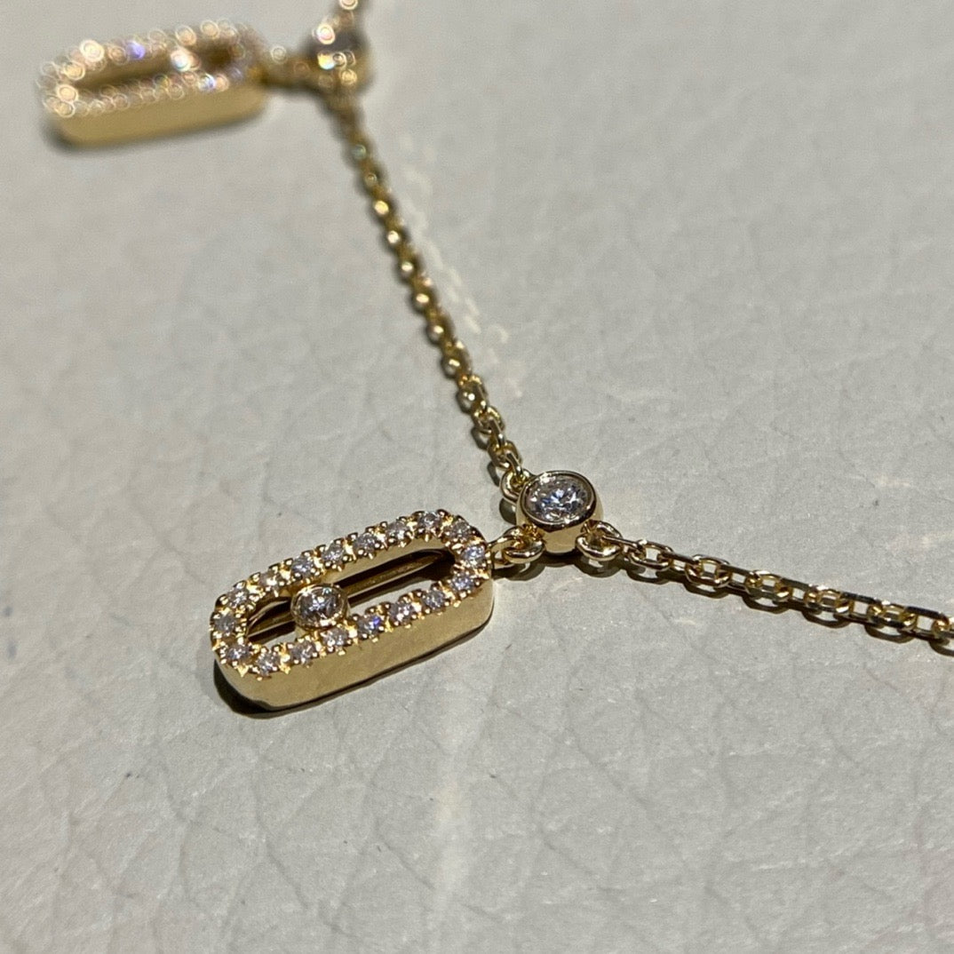 سلسال ميسيكا ذهب عيار 18 , الوزن 6.5 جرام الماس vvs1