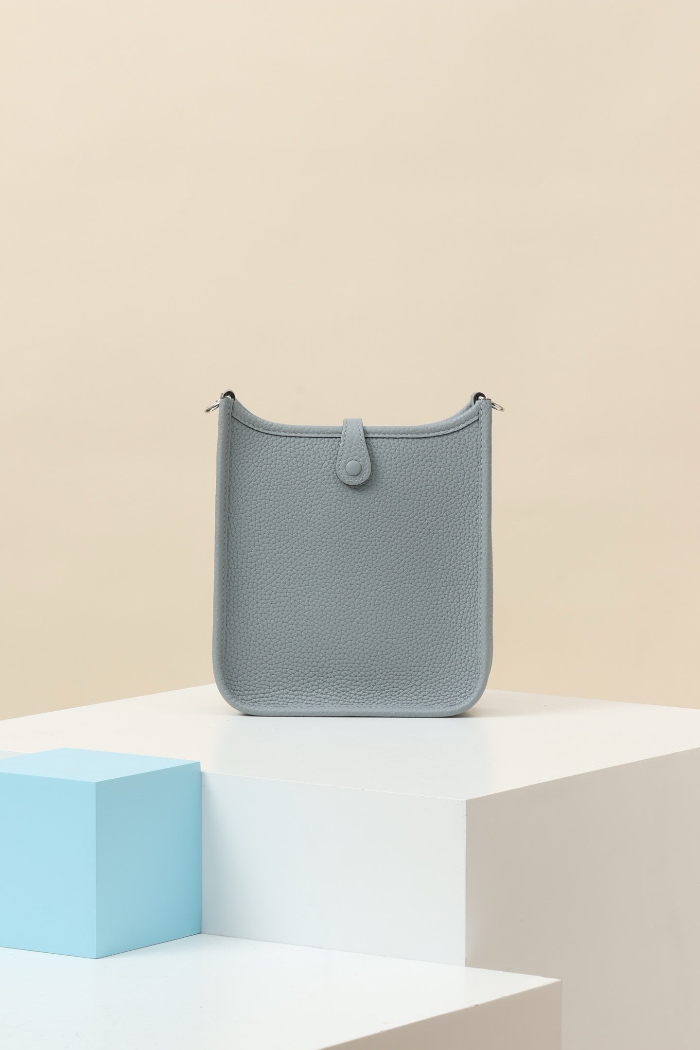 YF16 P0 Puppet Grey, Clemence bull leather crossbody bag  , PHW #4403