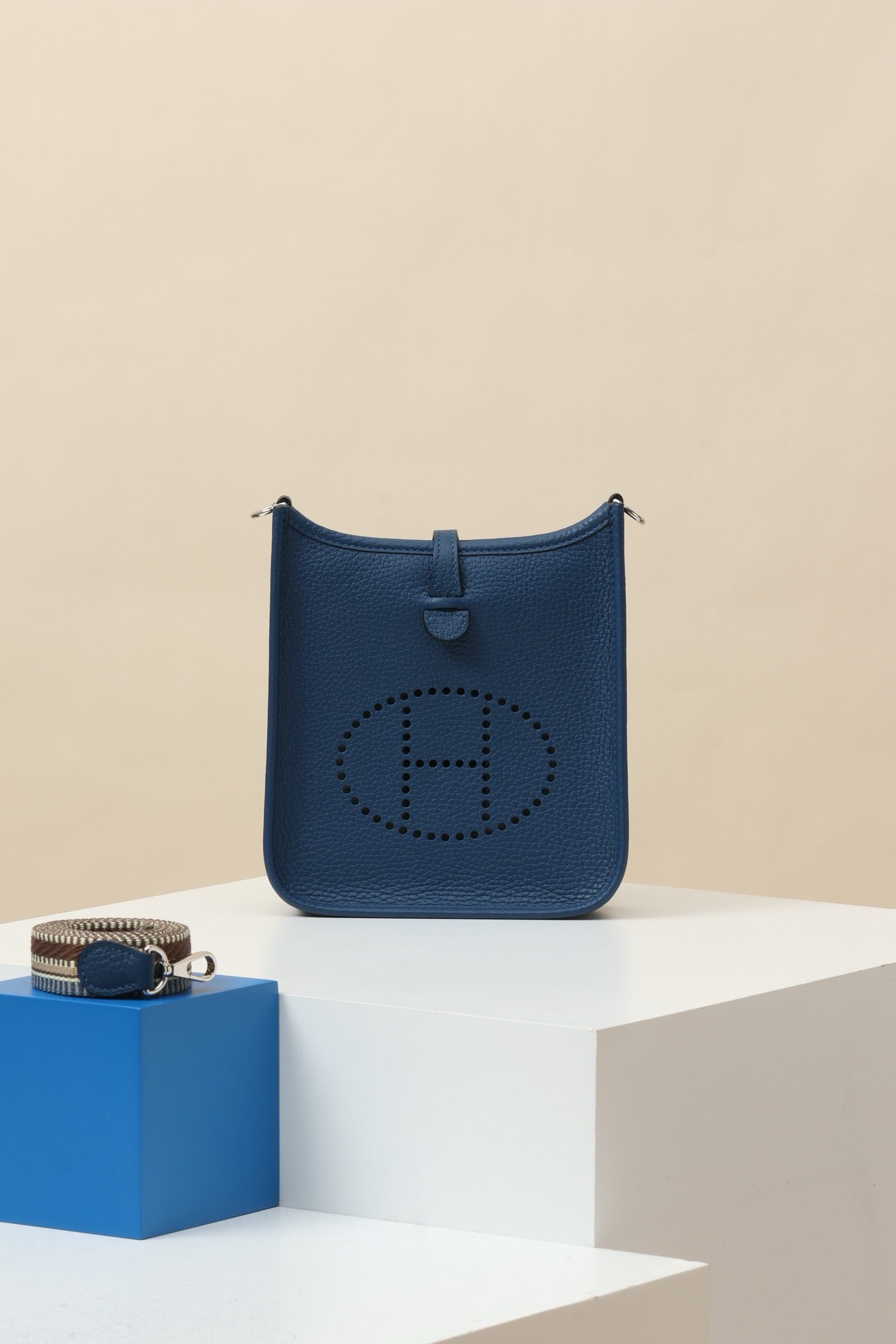 YF16 Tie-Dye Blue , Clemence bull leather crossbody bag  , PHW #4395