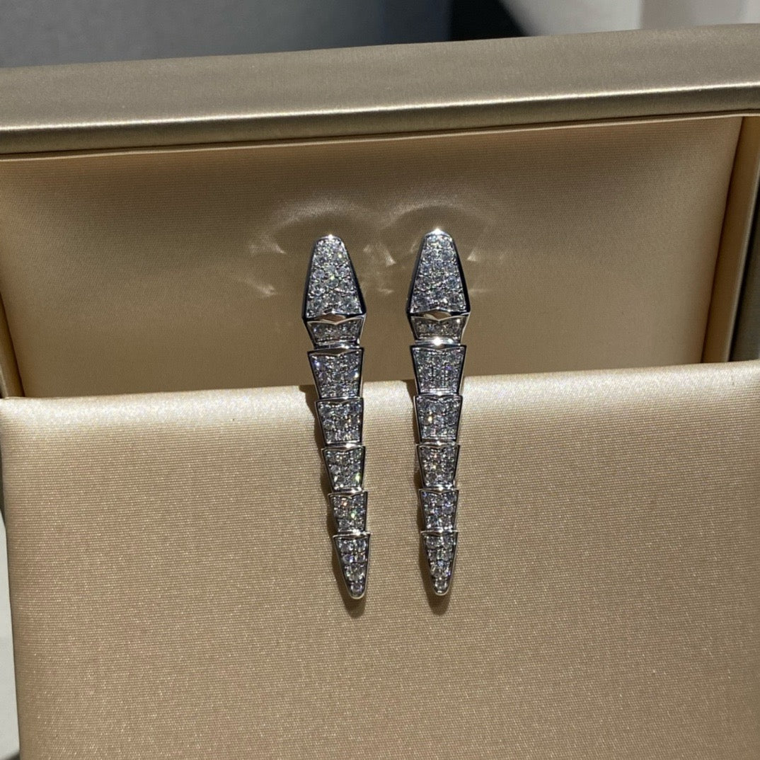 أقراط بولغاري ذهب عيار 18 , الماس vvs1