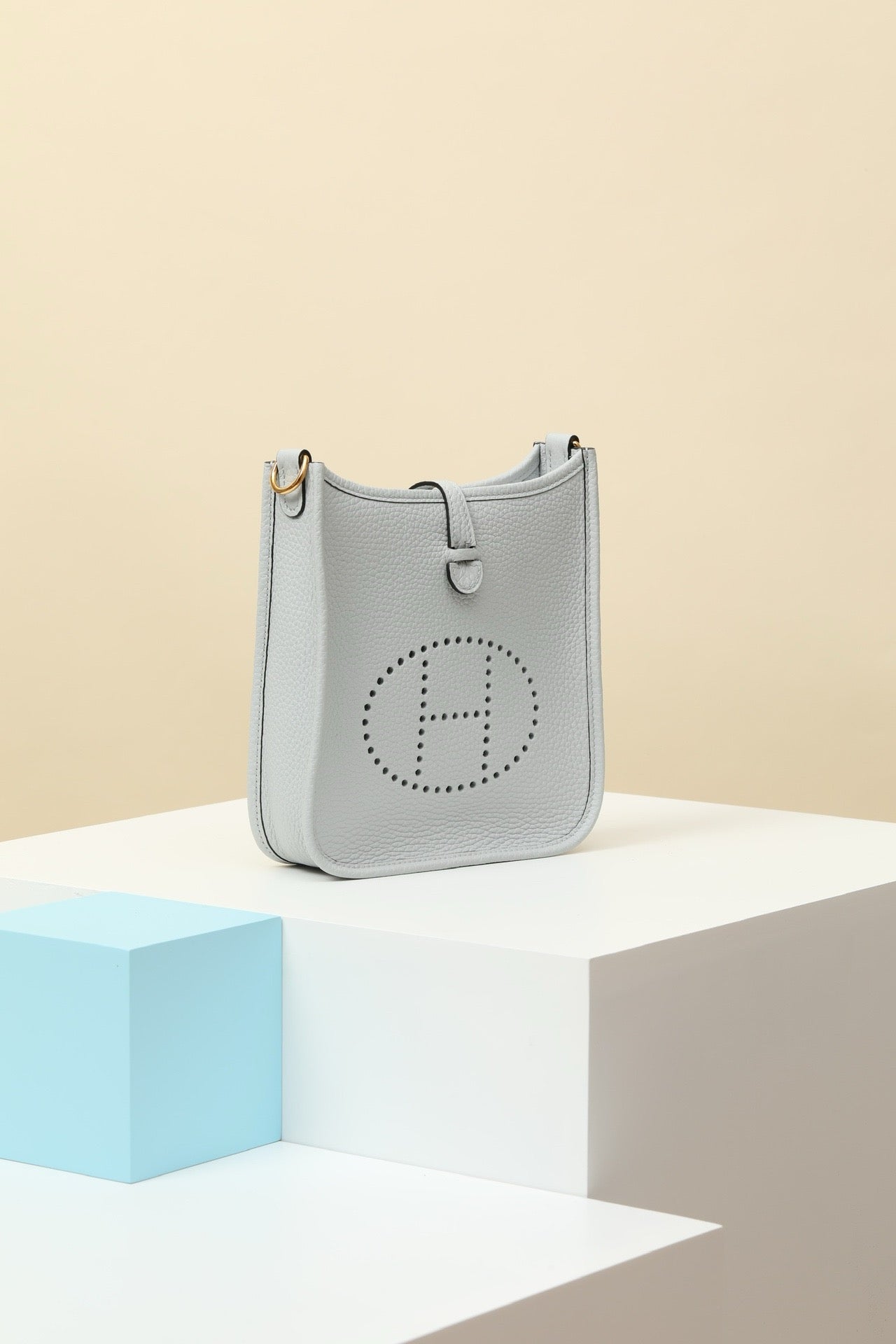 YF16 08 Holy Grail Blue ,Clemence bull leather crossbody bag  , GHW #4420