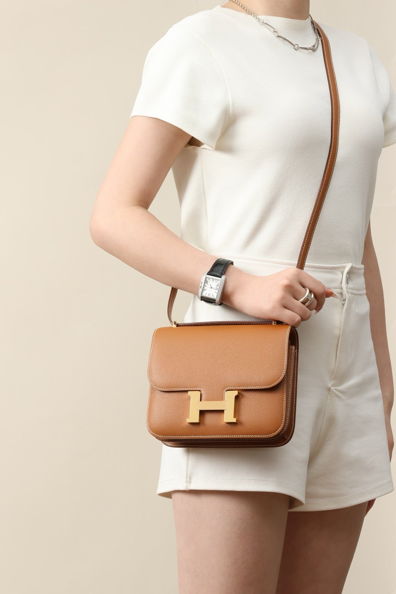 CJ19 19 cm ,  Gold Brown Epsom leather GHW #4298