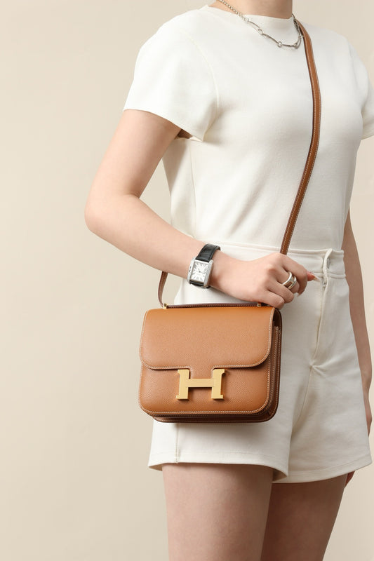 CJ19 19 cm ,  Gold Brown Epsom leather GHW #4298