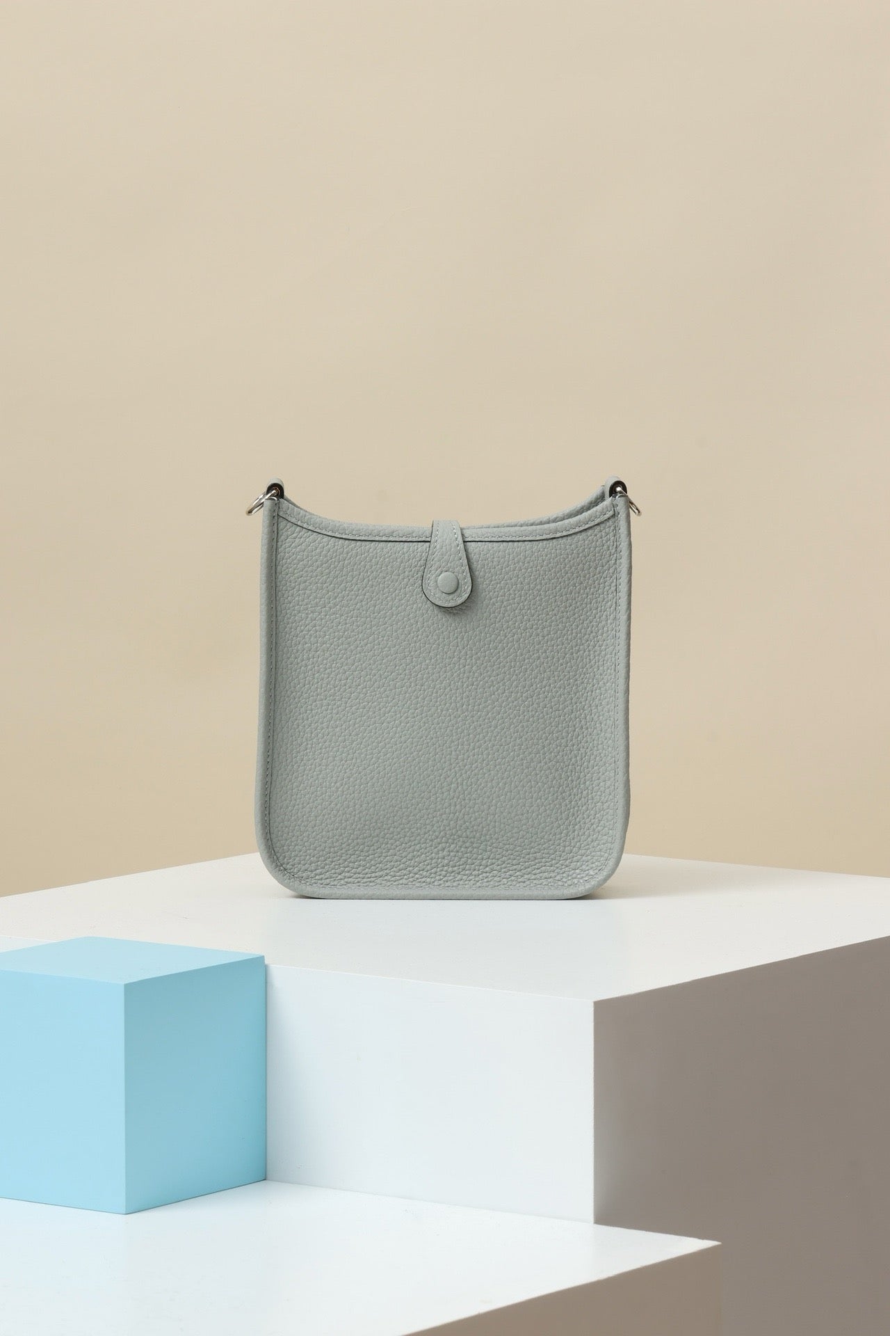 YF16 8U Glacier Blue ,Clemence bull leather crossbody bag  , PHW #4413