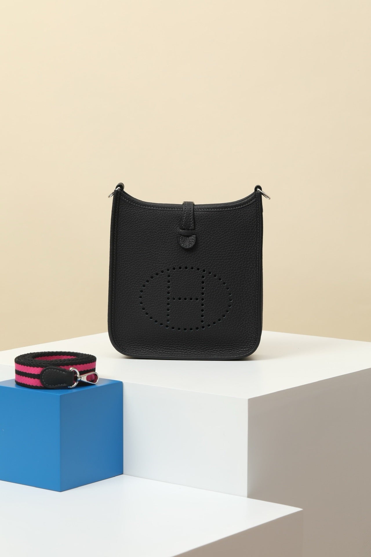 YF16 3Y Ice Blue ,Clemence bull leather crossbody bag  , PHW #4424