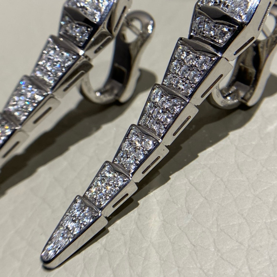 أقراط بولغاري ذهب عيار 18 , الماس vvs1