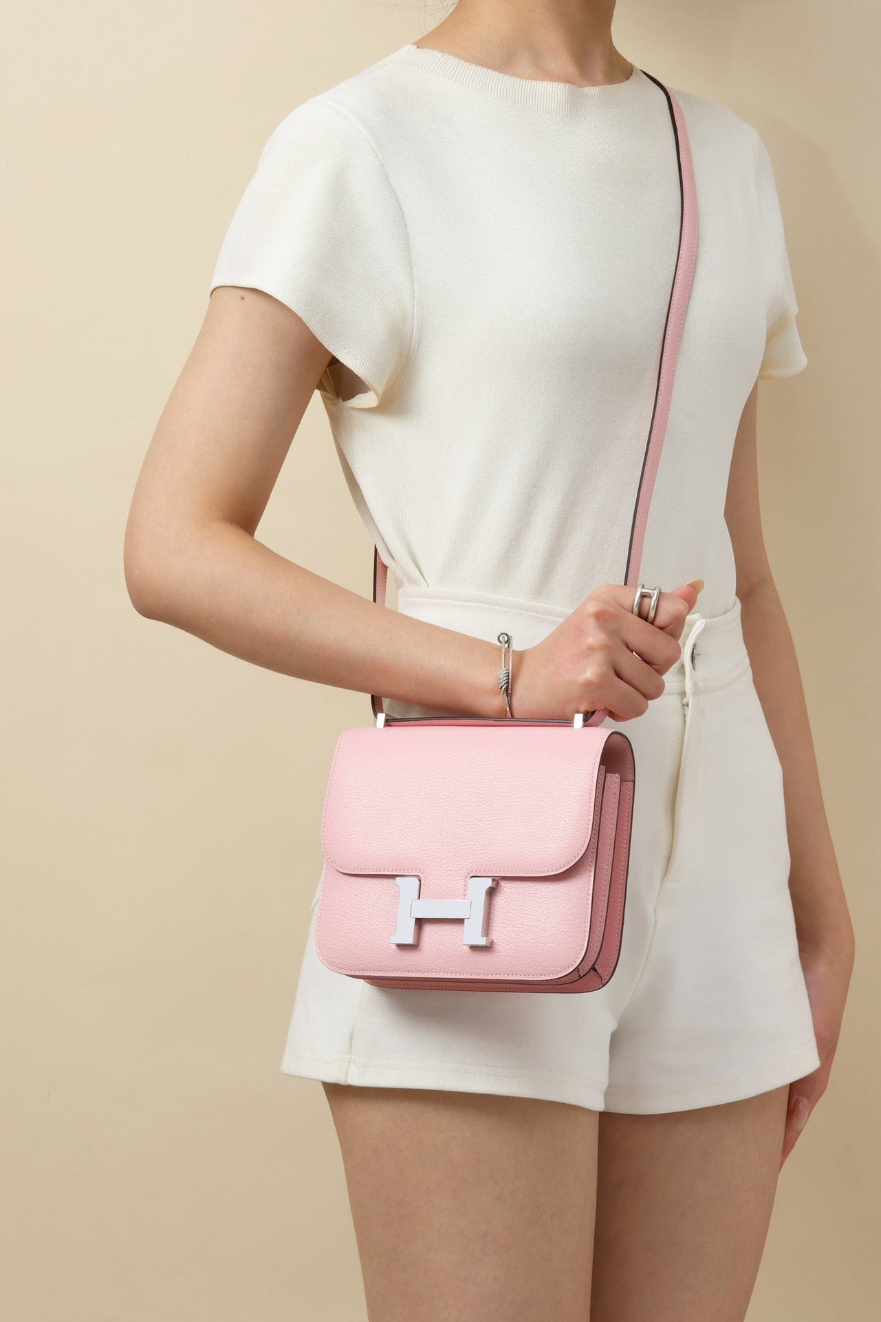 CJ19 19 cm ,  3Q Sakura Pink Goatskin PHW #4344