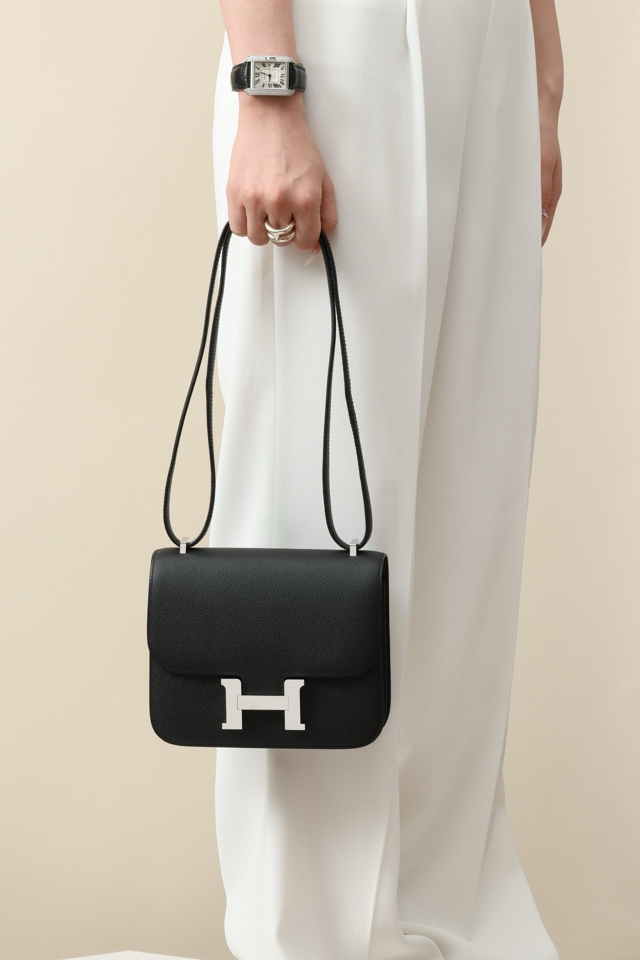 CJ19 19 cm , Black Epsom leather PHW #4295