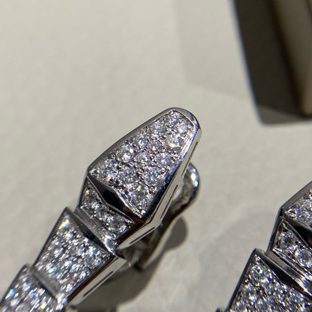 أقراط بولغاري ذهب عيار 18 , الماس vvs1