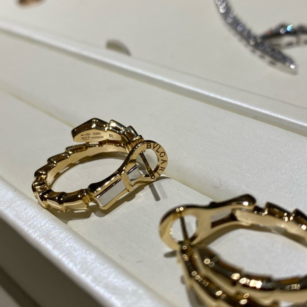 أقراط بولغاري ذهب عيار 18 , الماس vvs1