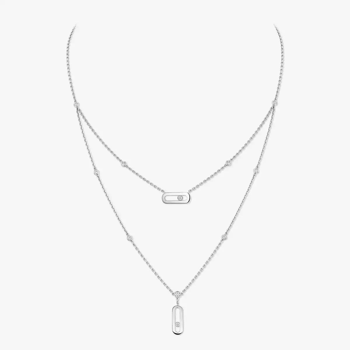 سلسال ميسيكا ذهب عيار 18 , الوزن 4.6 جرام الماس vvs