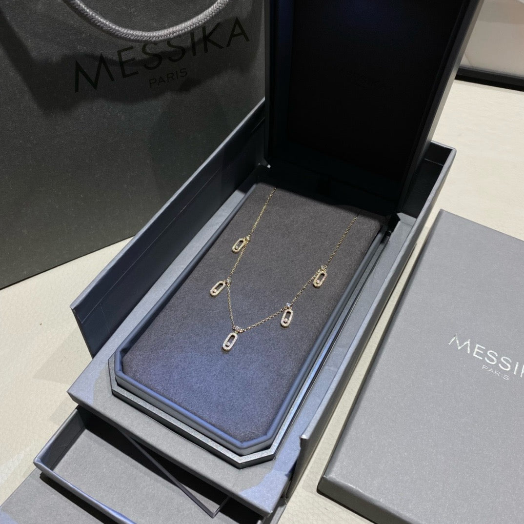 سلسال ميسيكا ذهب عيار 18 , الوزن 6.5 جرام الماس vvs1