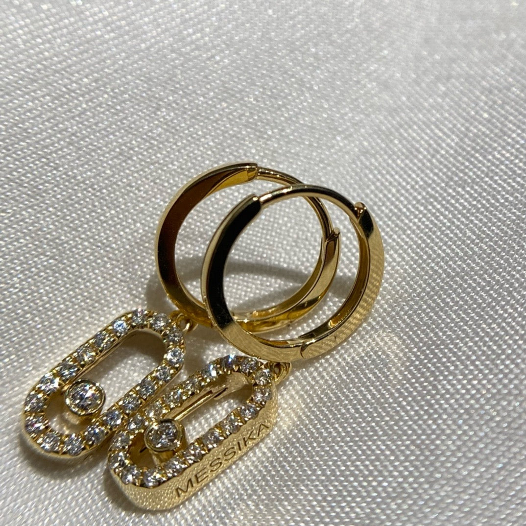 ميسيكا اقراط ذهب عيار 18 , 1.8  جرام , الماس vvs