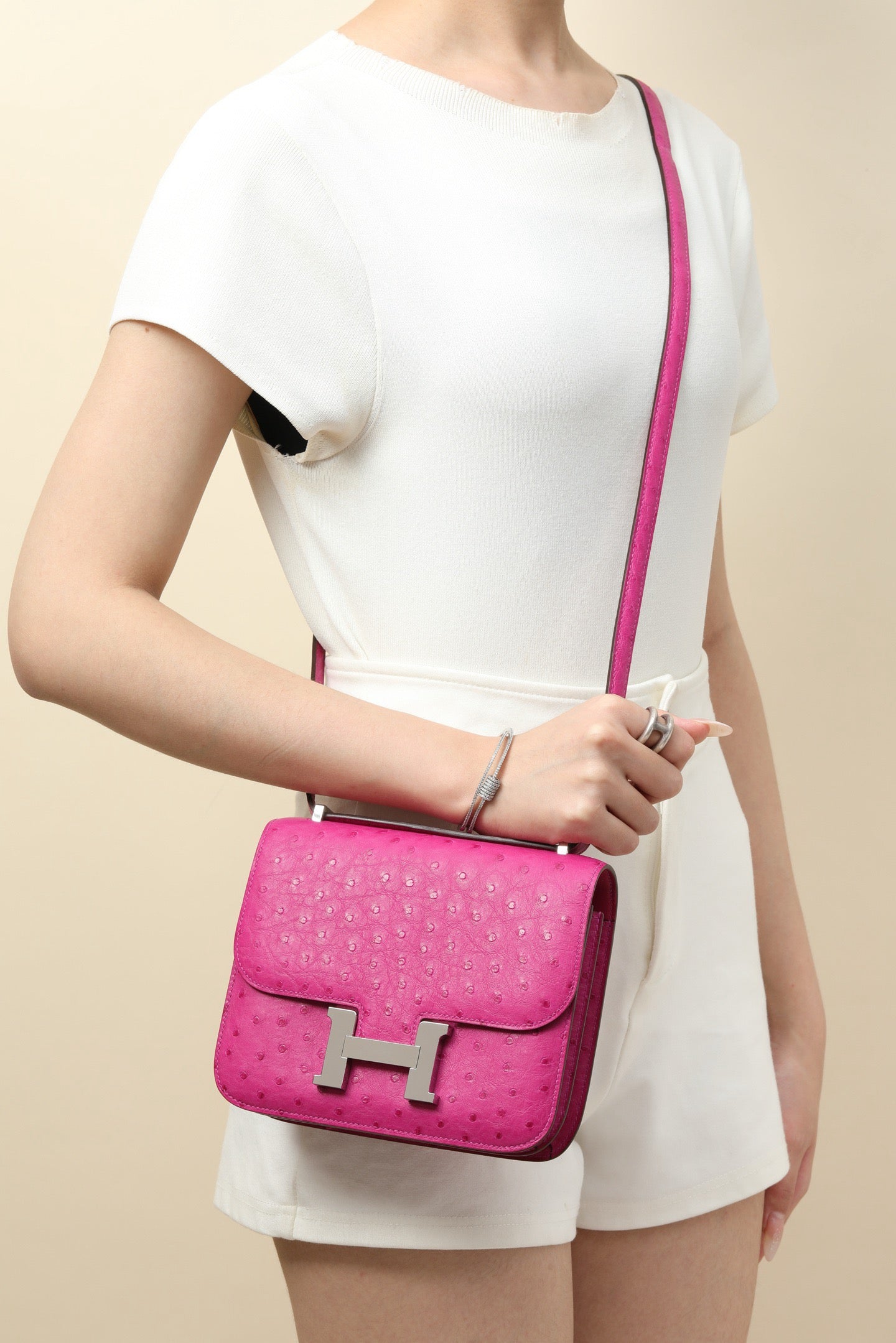 CJG24 ,  OR Rose Purple Ostrich leather  PHW #4382