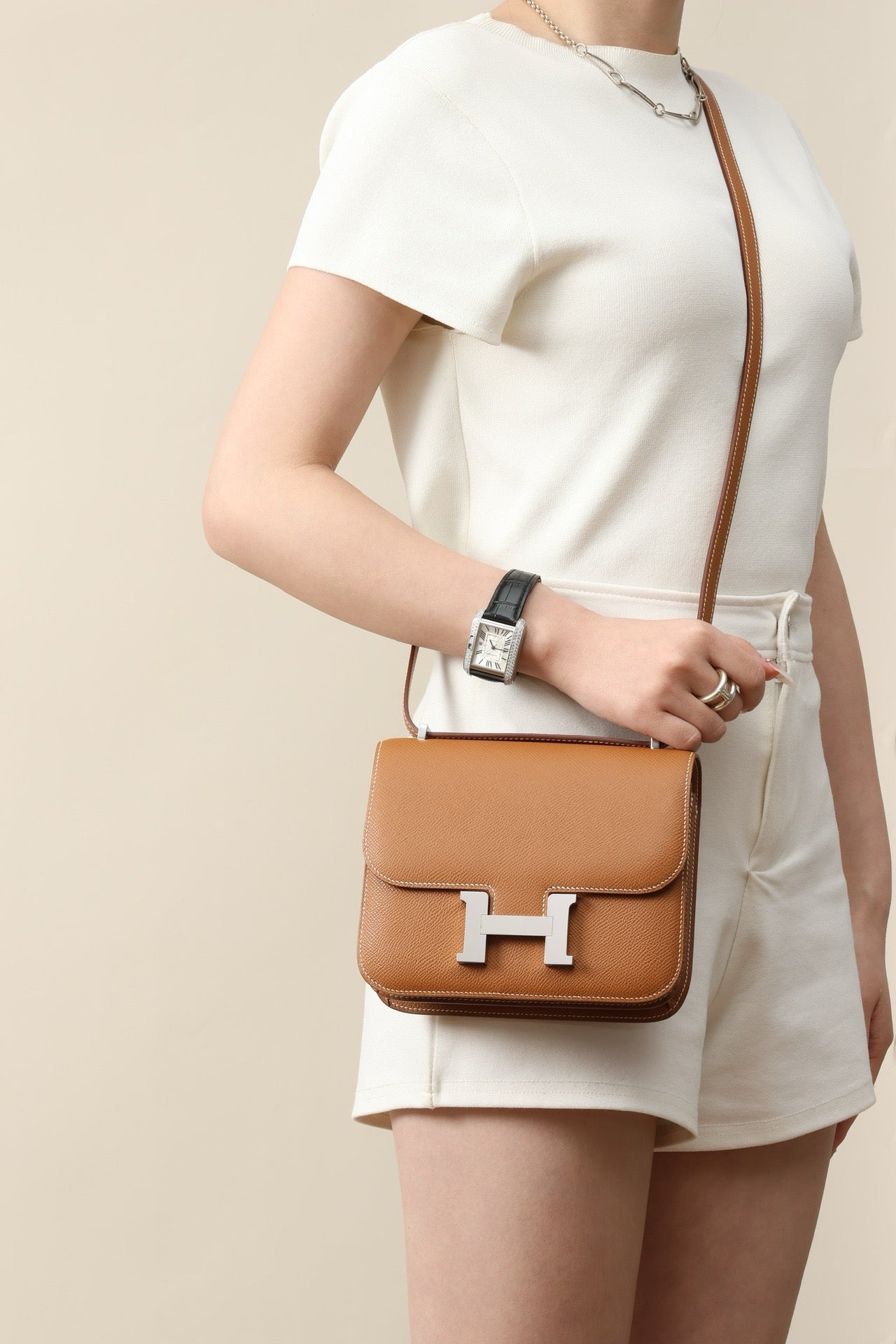 CJ19 19 cm ,  Gold Brown Epsom leather PHW #4297