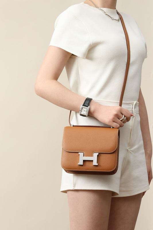 CJ19 19 cm ,  Gold Brown Epsom leather PHW #4297