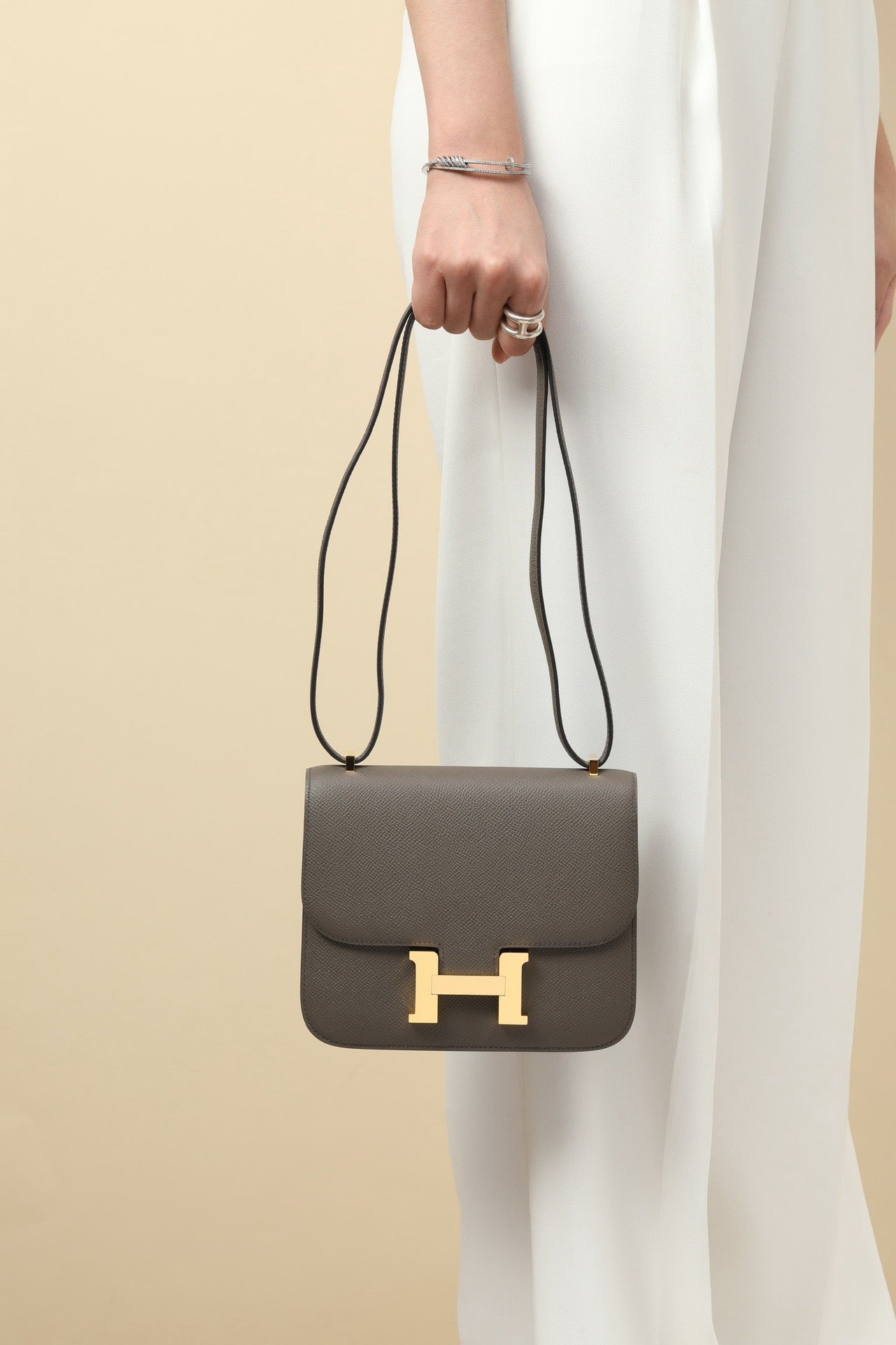 CJ19 19 cm , Pewter Grey Epsom leather GHW #4330