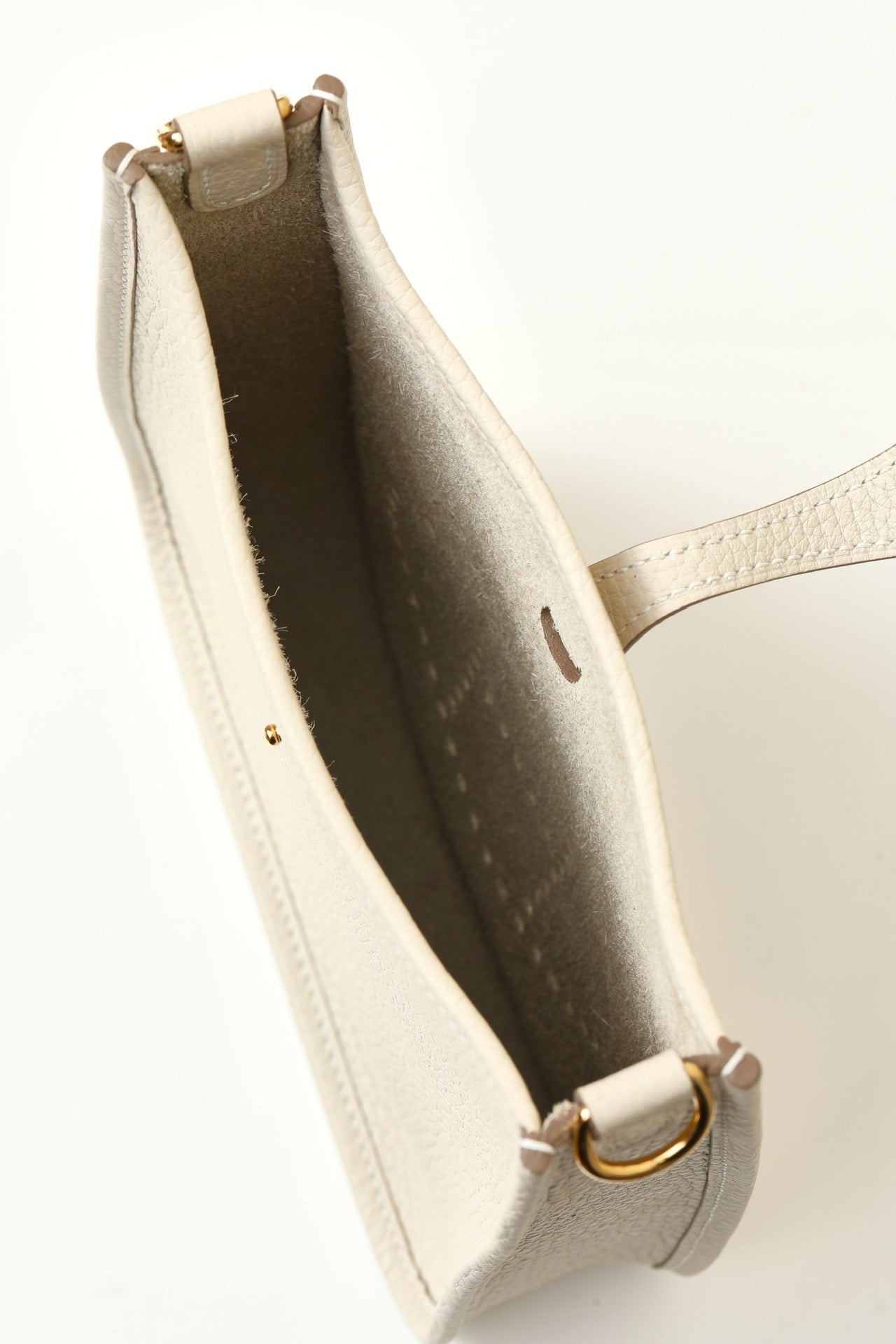 YF16 CC10 Milkshake White Clemence bull leather crossbody bag  ,GHW#4433