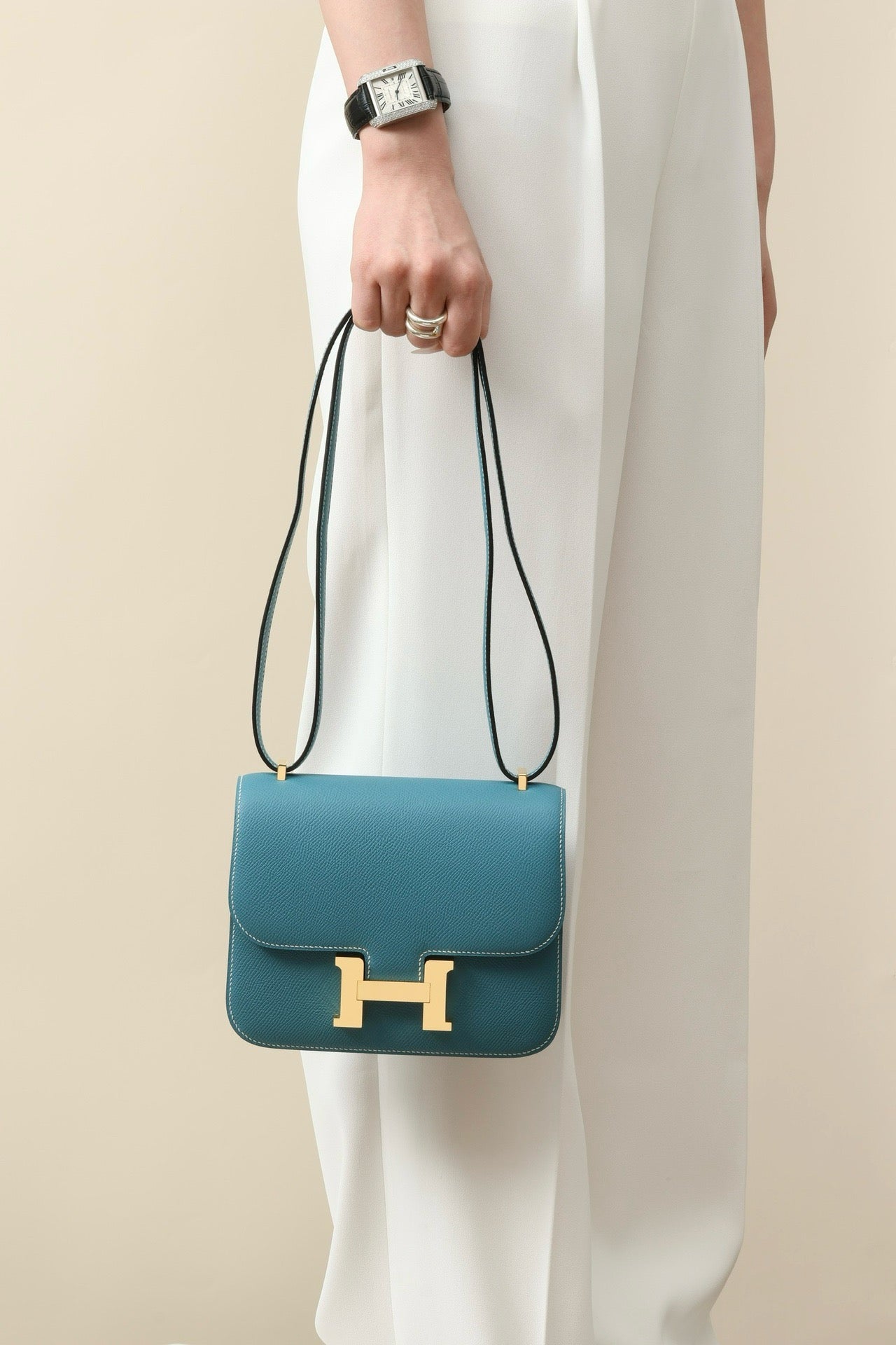 CJ19 19 cm , New Denim Blue Epsom leather GHW #4303