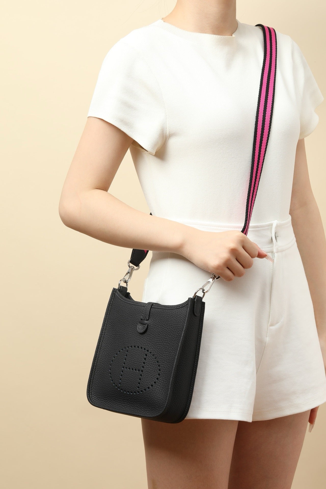 YF16 3Y Ice Blue ,Clemence bull leather crossbody bag  , PHW #4424