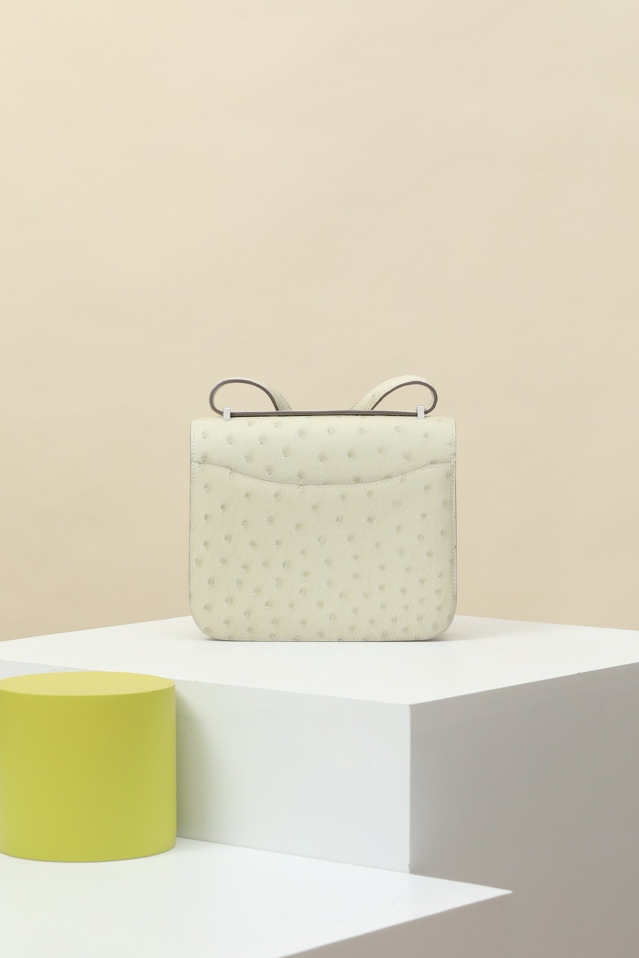 CJG24 ,  8L Glacier White  Ostrich leather  PHW #4381