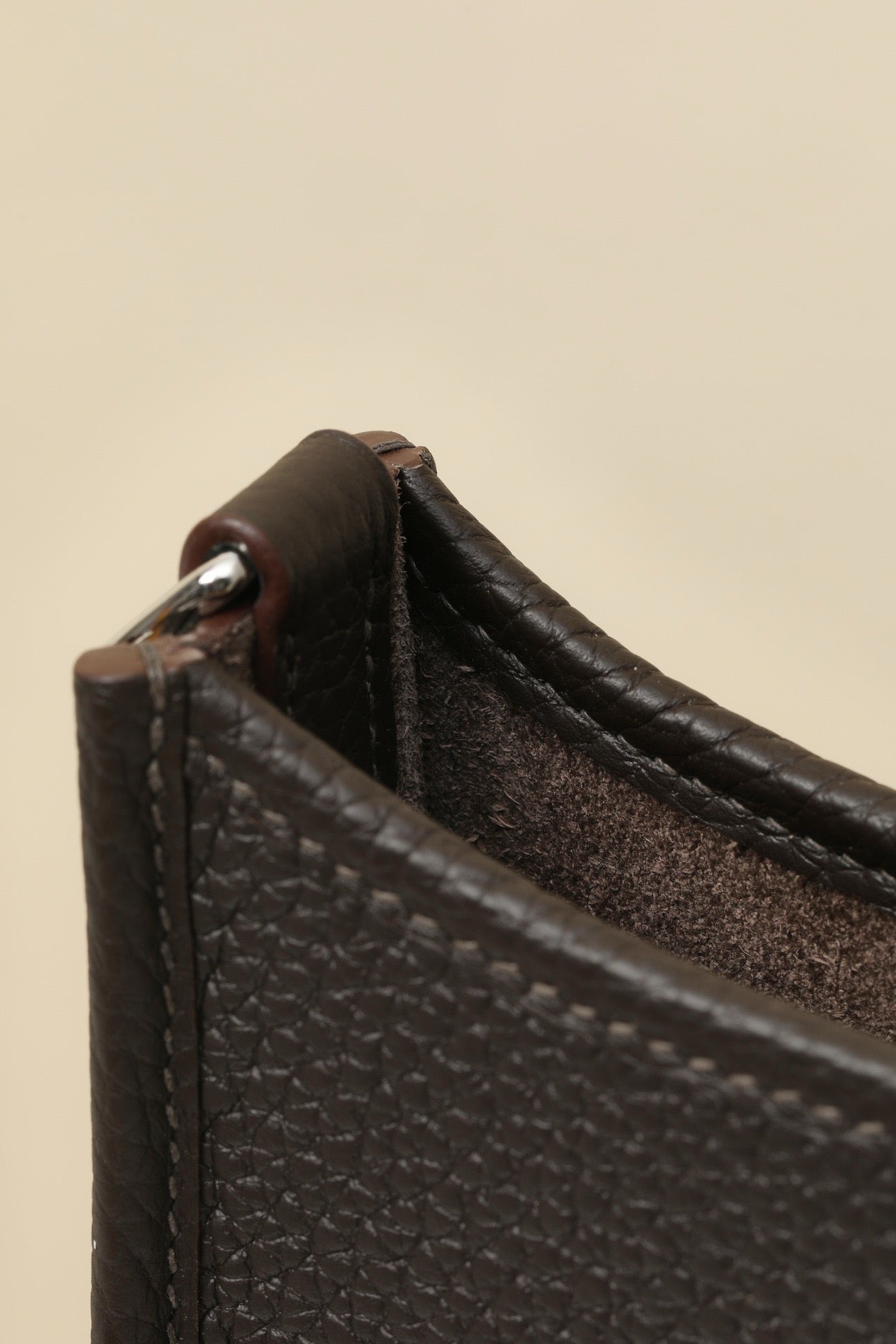 YF16 46 Ebony ,Clemence bull leather crossbody bag  , PHW #4425