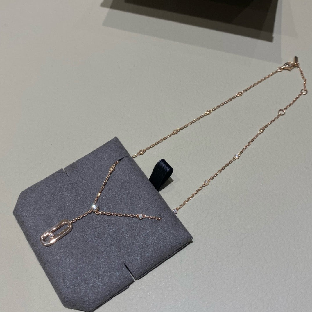 سلسال ميسيكا ذهب عيار 18 , الوزن 3.6 جرام الماس vvs