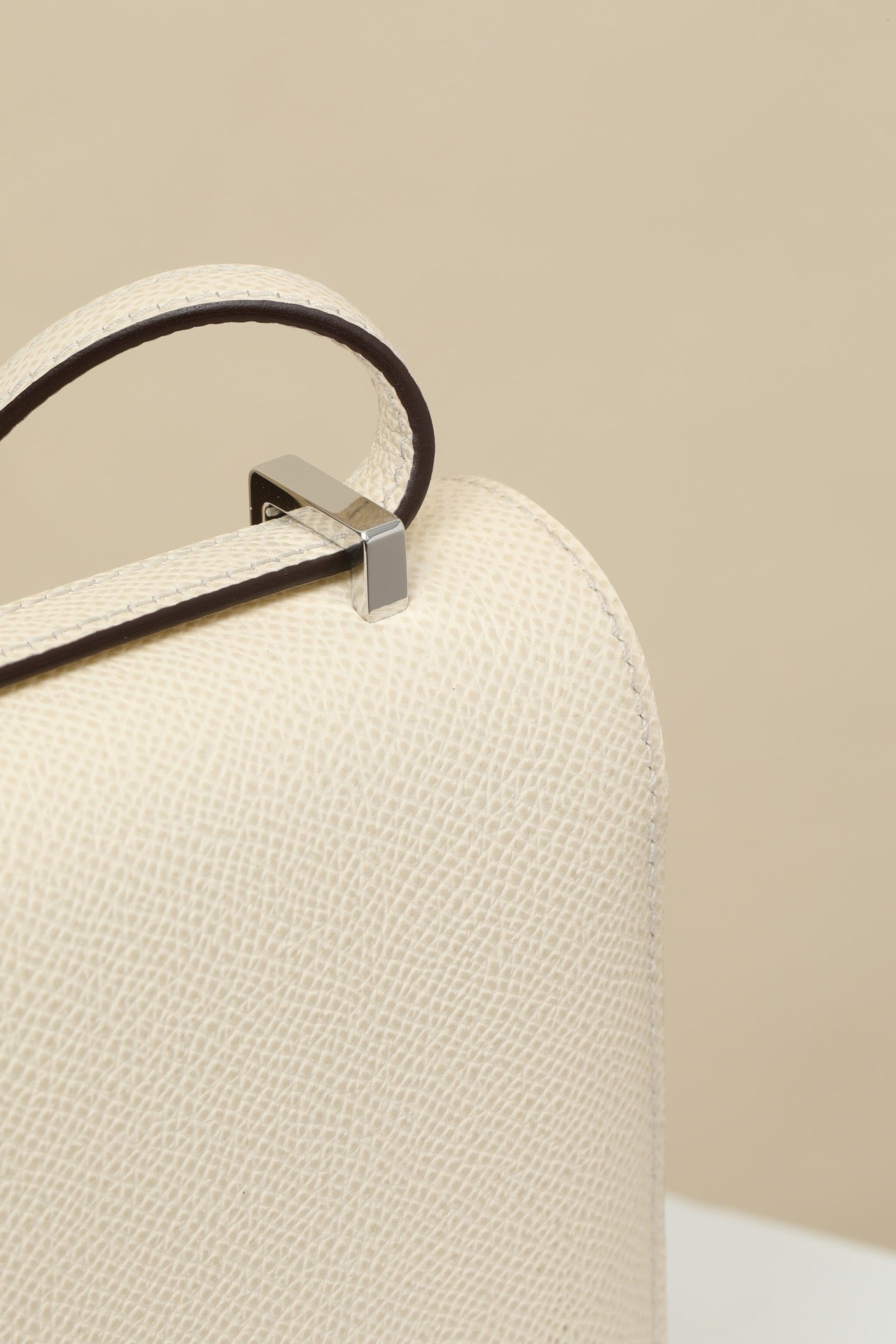 CJG19 , I2 Cream White / Tricolor Clasp,  EP leather with shiny American alligator and lizard clasp (square clasp)  #4389