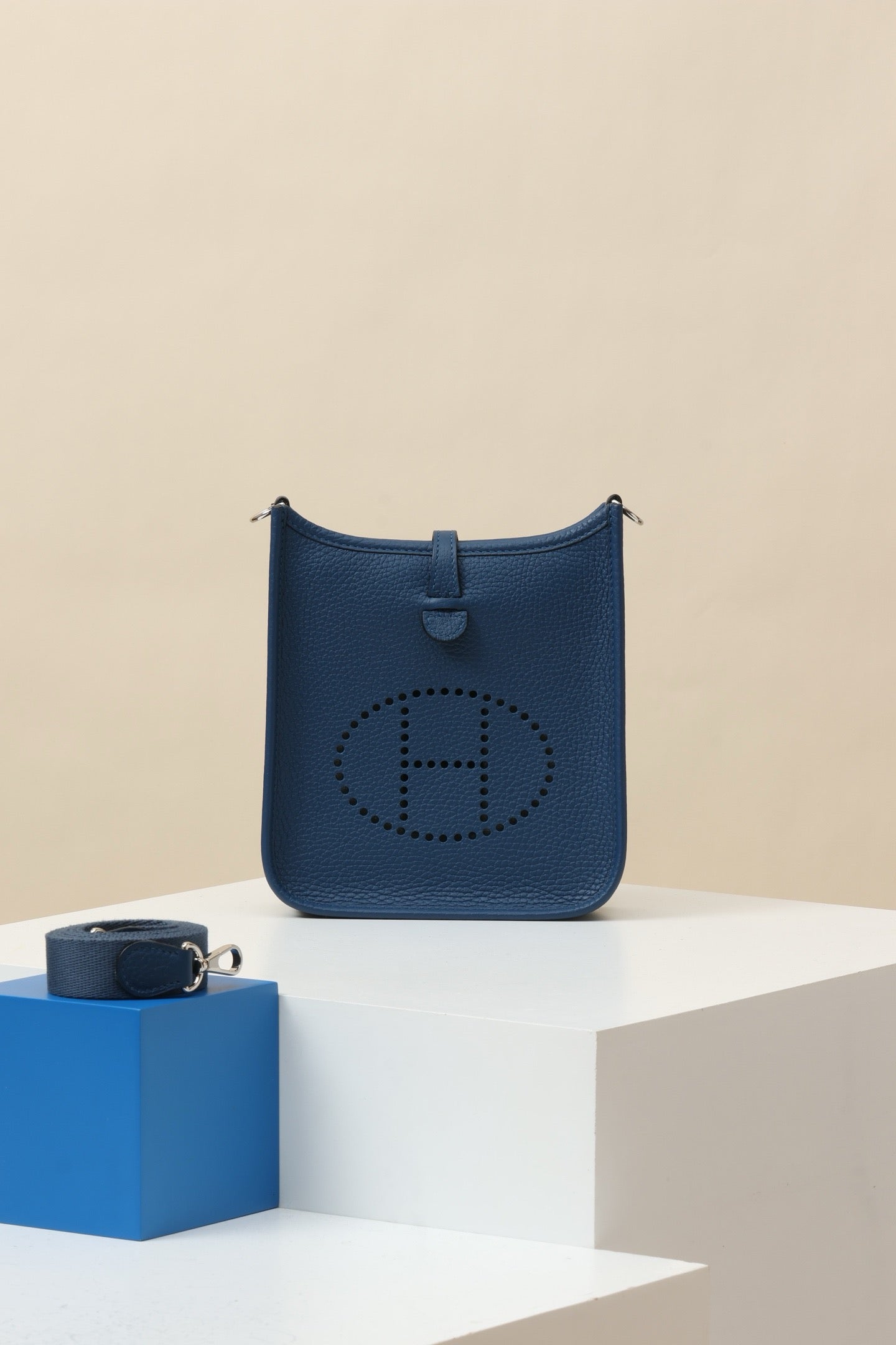 YF16 Tie-Dye Blue , Clemence bull leather crossbody bag  , PHW #4393