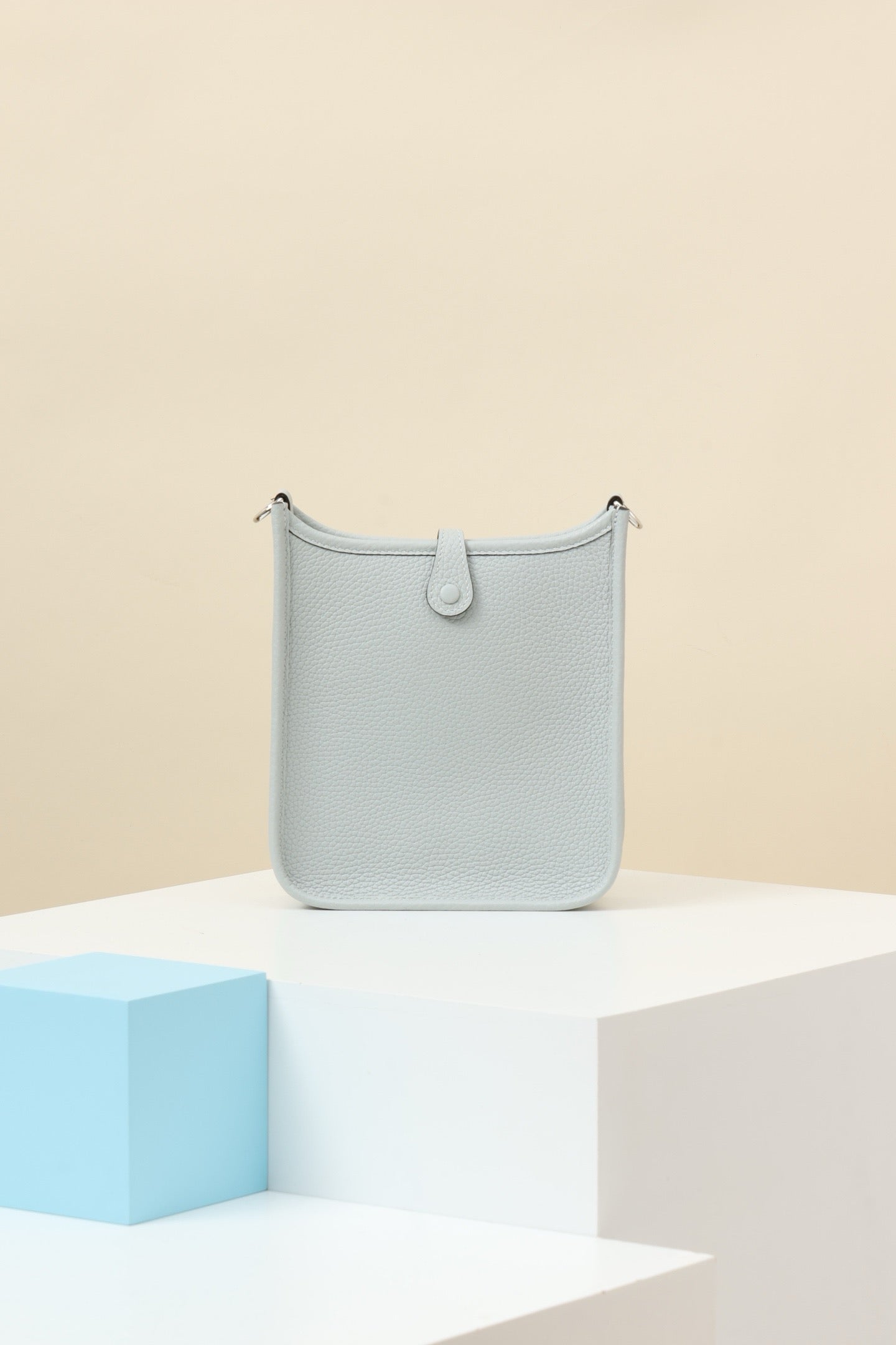 YF16 08 Holy Grail Blue ,Clemence bull leather crossbody bag  , PHW #4411