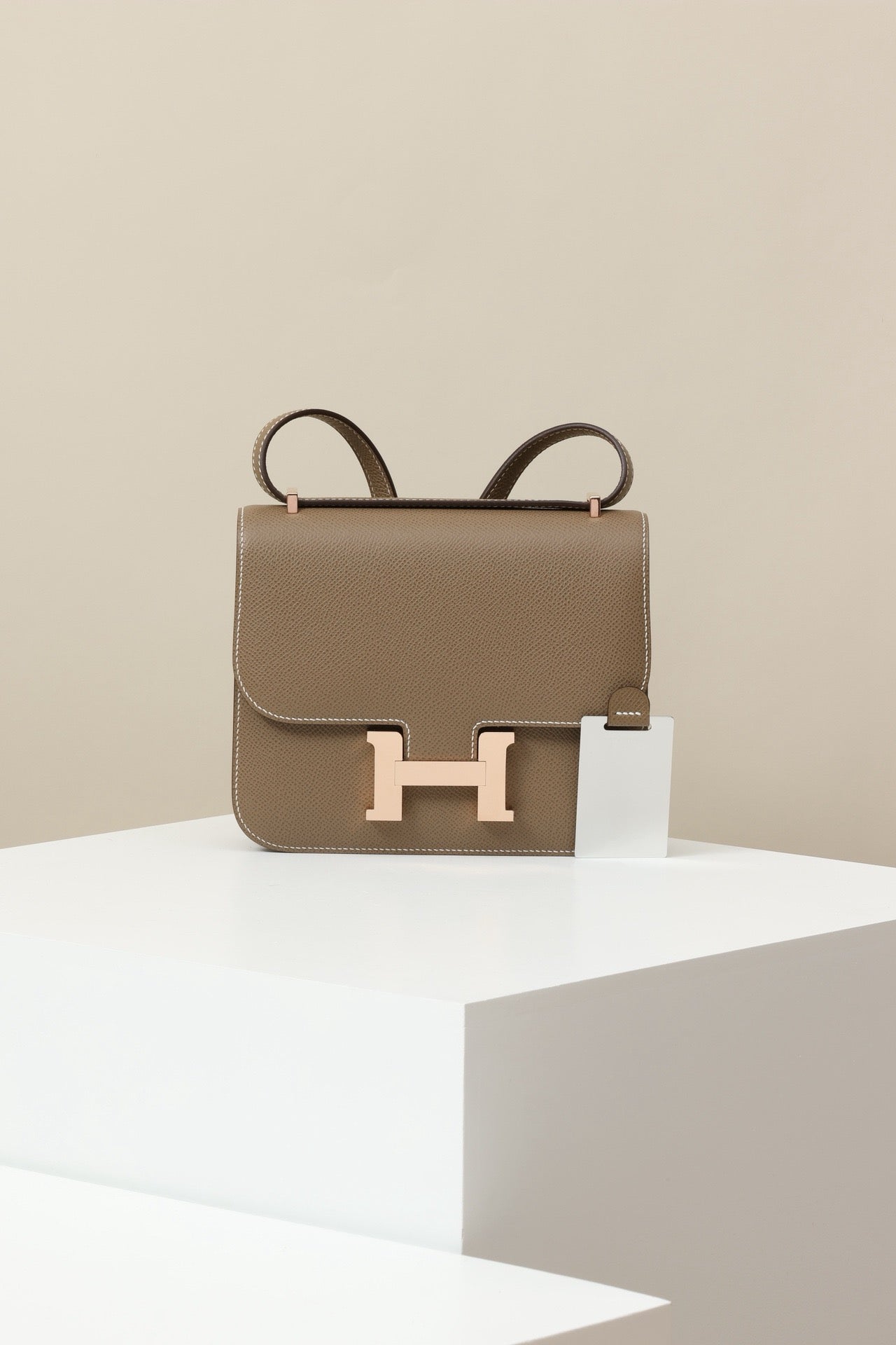 CJ19 19 cm , Elephant Grey Epsom leather Rose Gold Hardware#4317