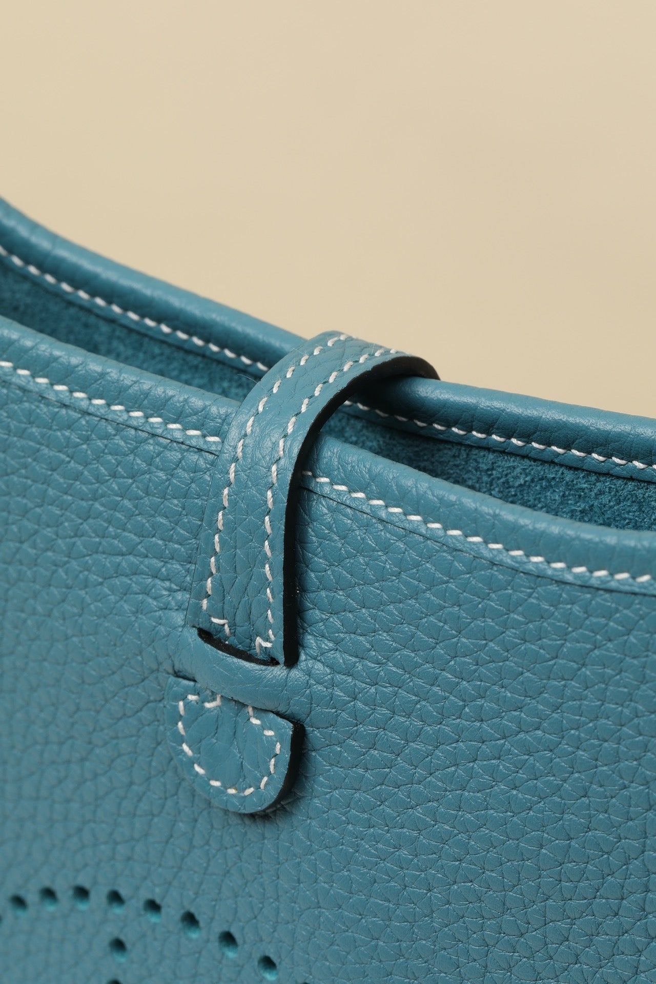 YF16 D2 New Denim Blue Clemence bull leather crossbody bag  , PHW #4429