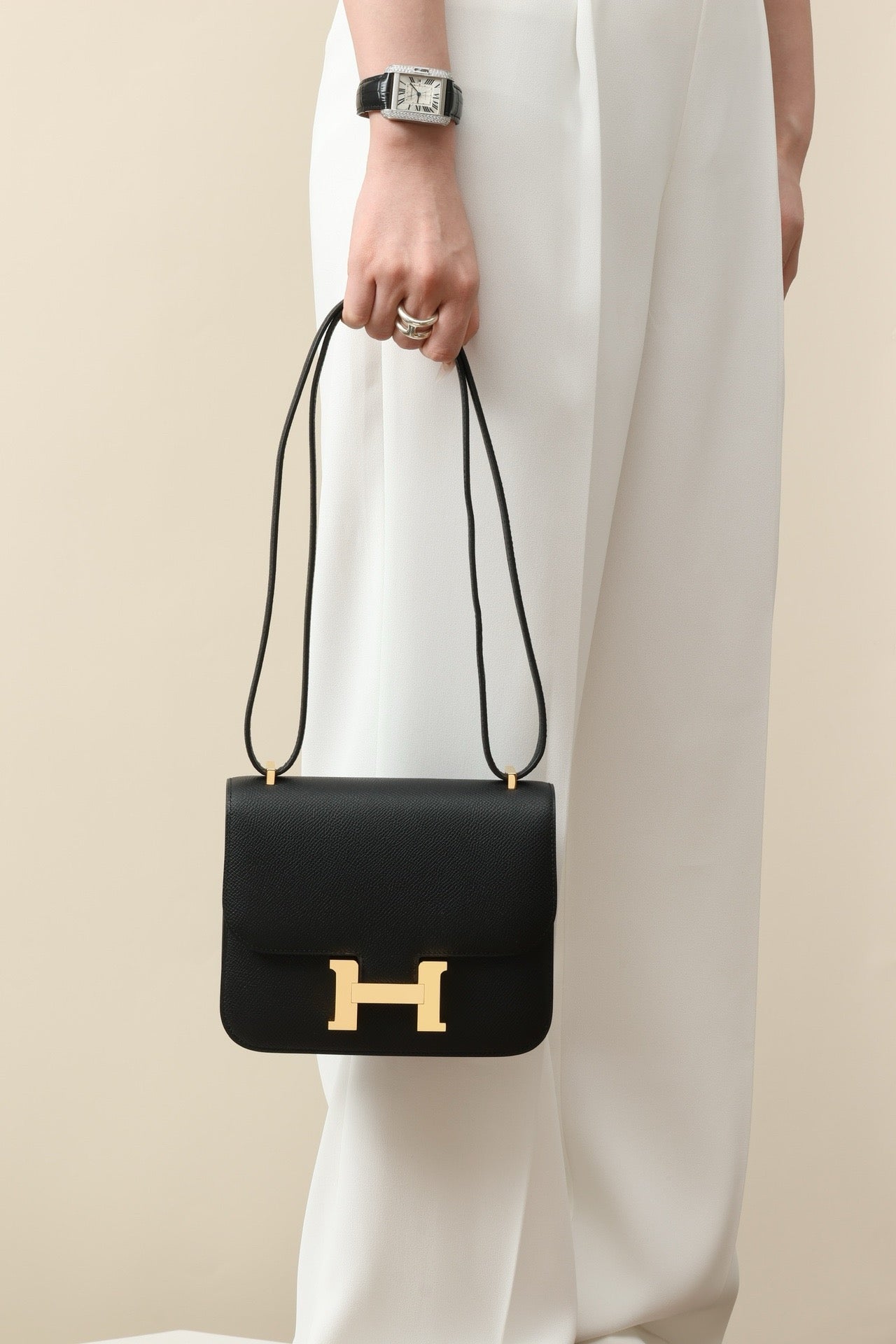 CJ19 19 cm , Black Epsom leather PHW #4296