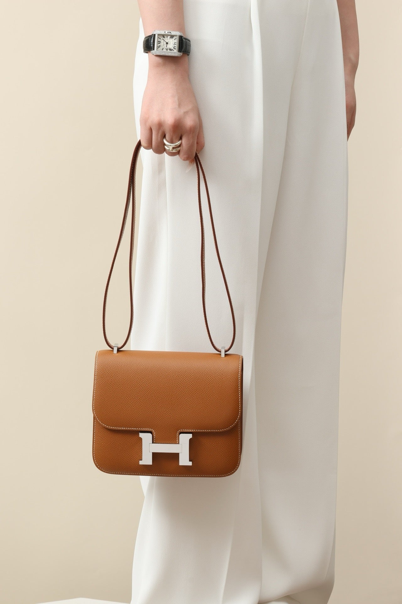 CJ19 19 cm ,  Gold Brown Epsom leather PHW #4297