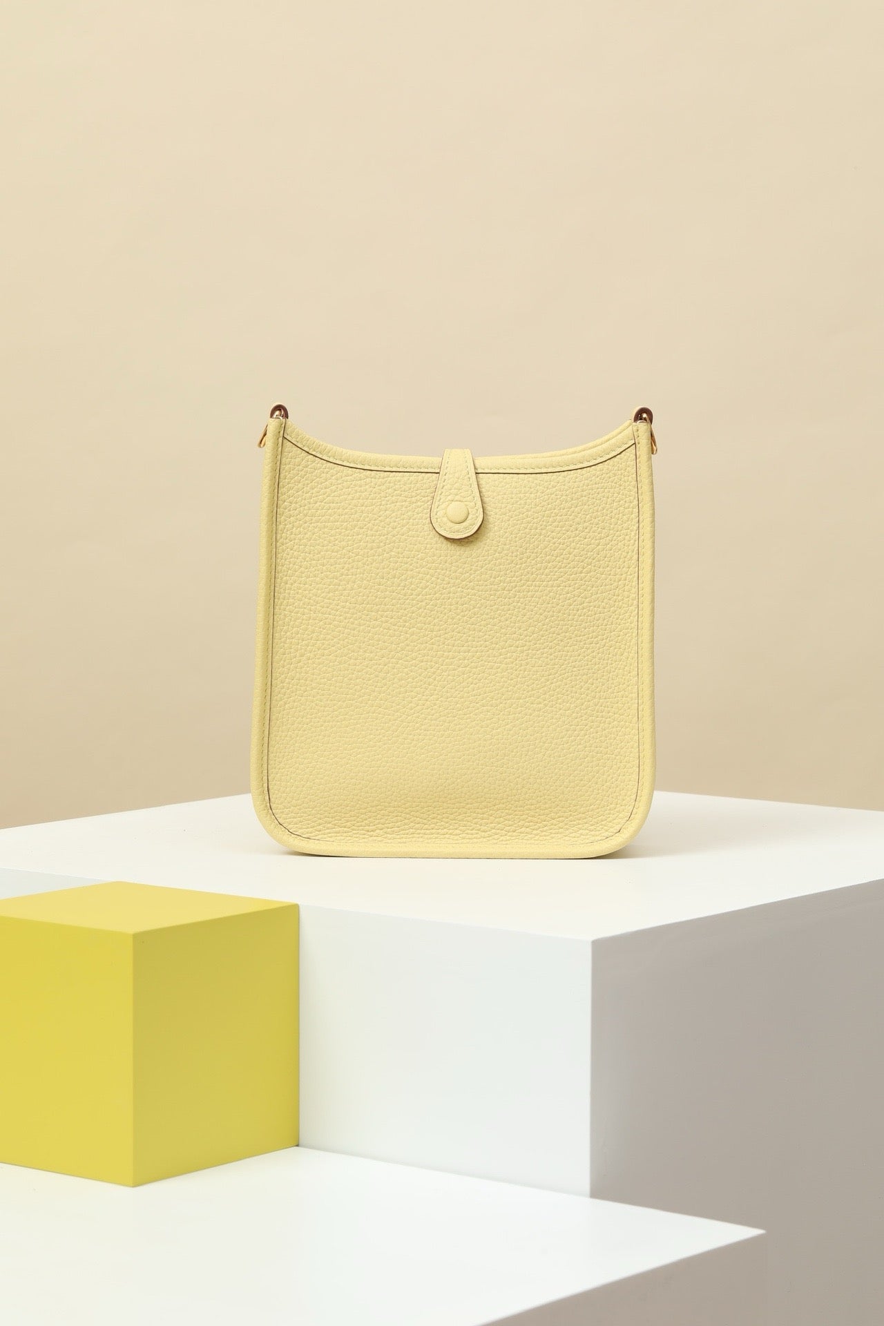 YF16 1Z Chick Yellow , Clemence bull leather crossbody bag  , GHW #4402