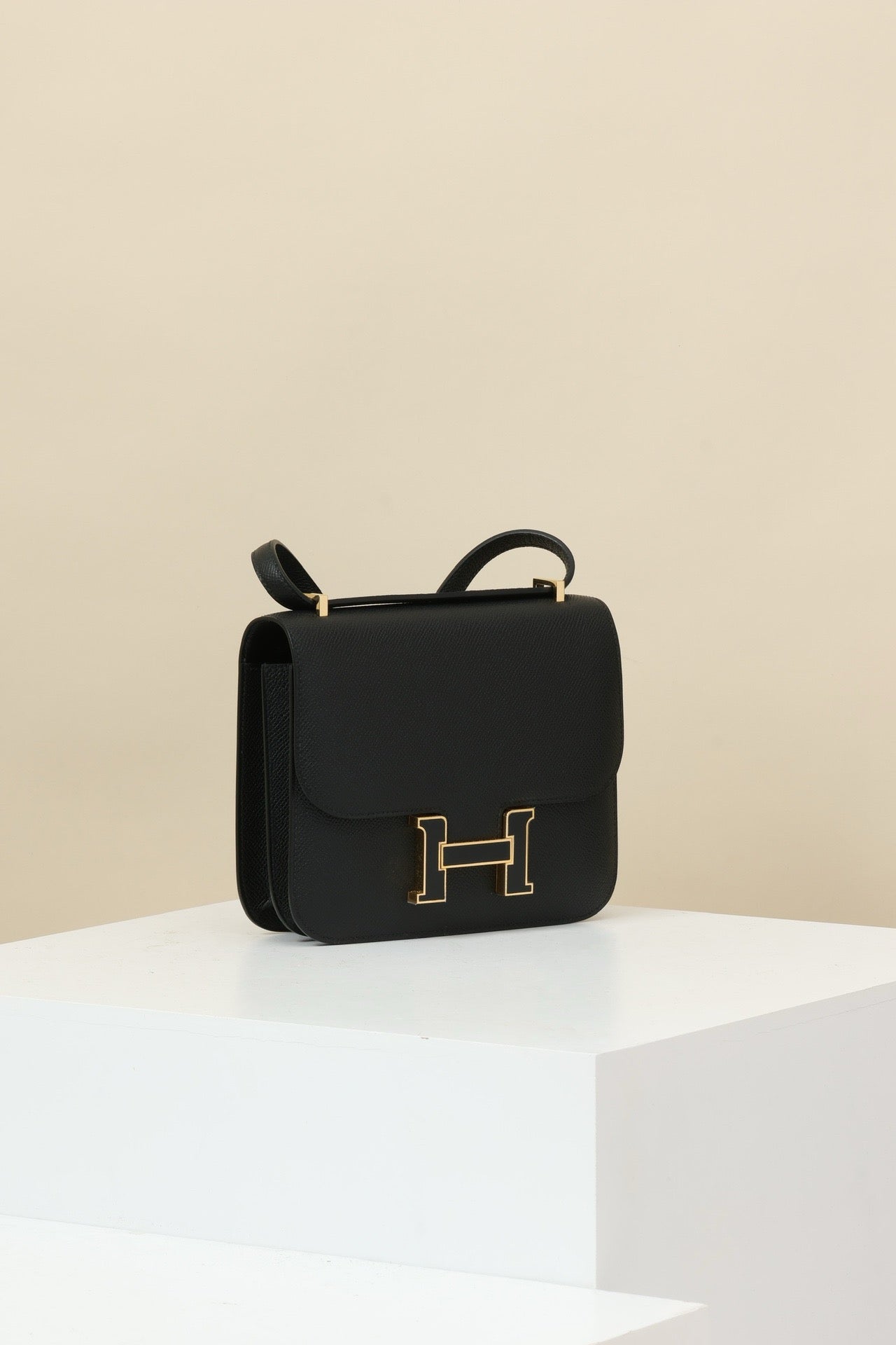 CJ19 19 cm ,  CK89 Black  Epsom leather Enamel Buckle #4337