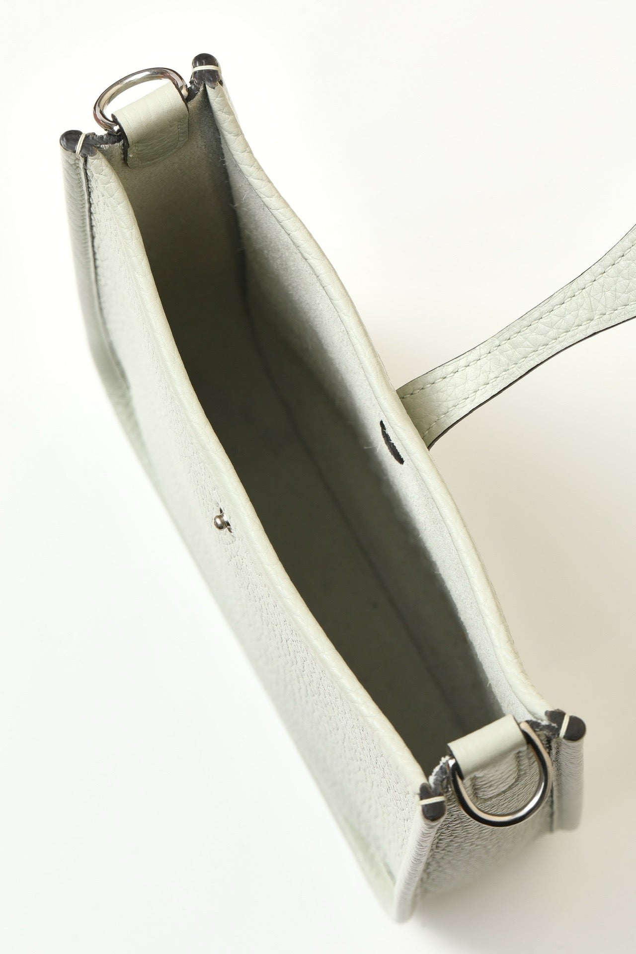 YF16  OW Crystal Grey Clemence bull leather crossbody bag  ,PHW#4431